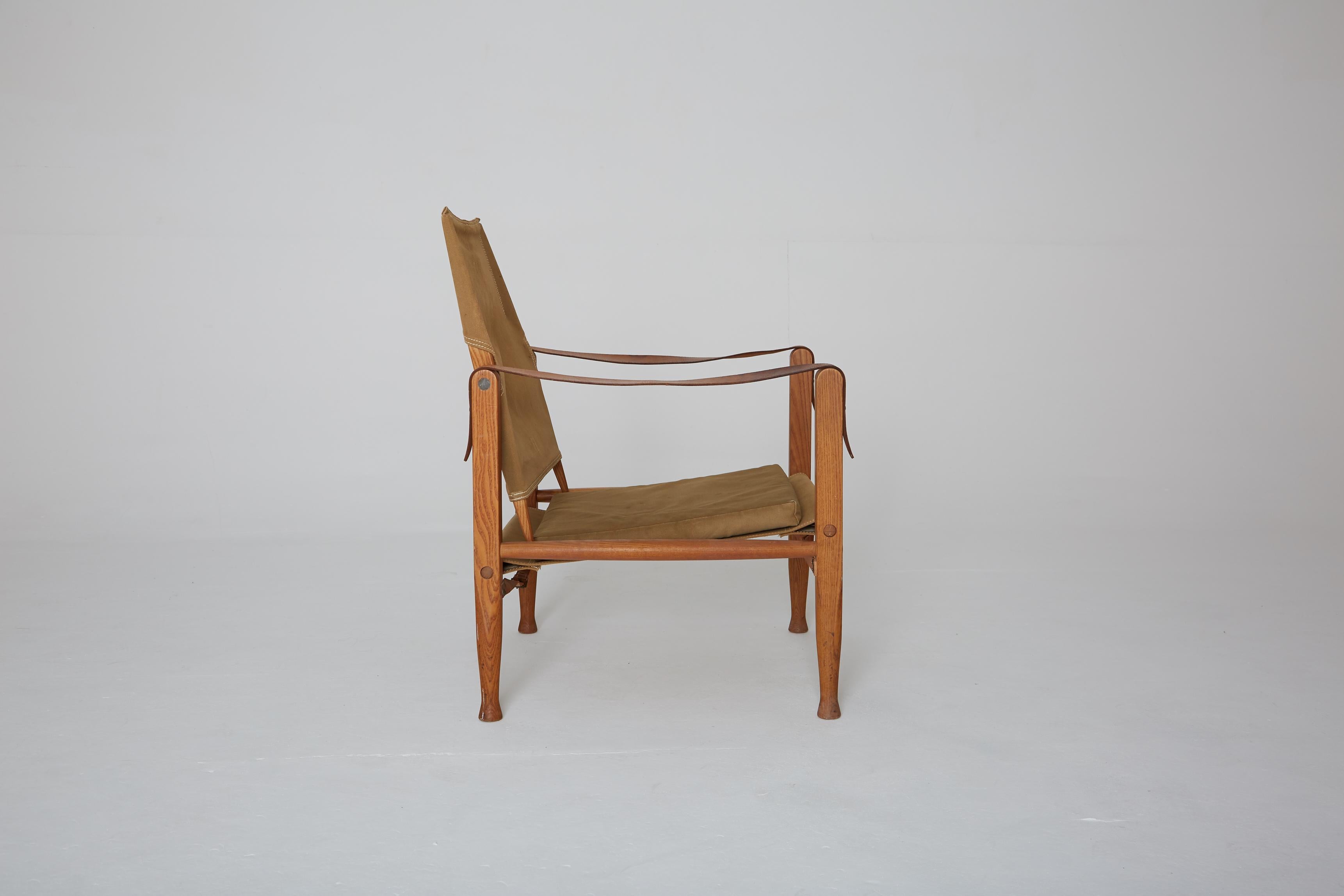 Kaare Klint Safari Chair in Canvas, Made by Rud Rasmussen, Denmark, 1960s 4