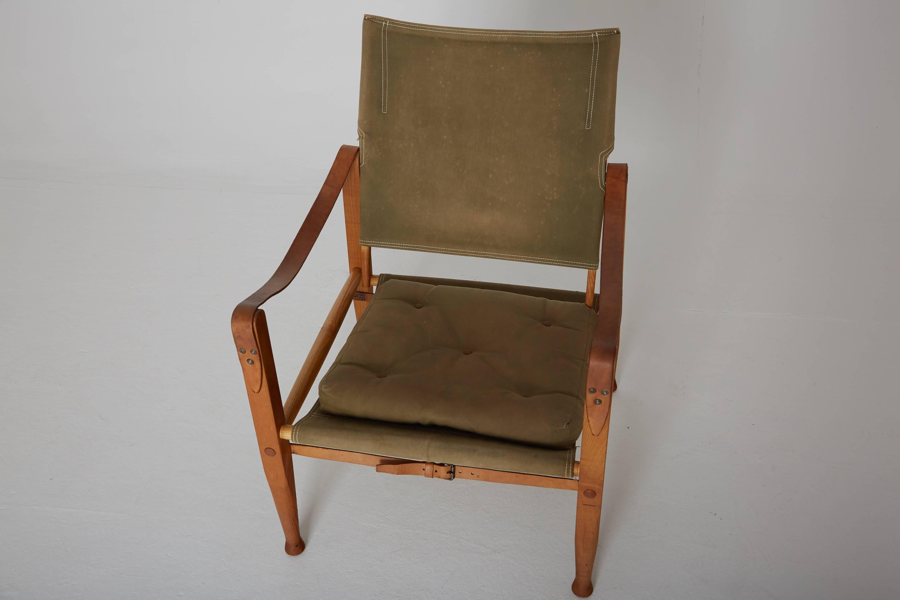 Kaare Klint Safari Chair in Canvas, Made by Rud Rasmussen, Denmark, 1960s 5