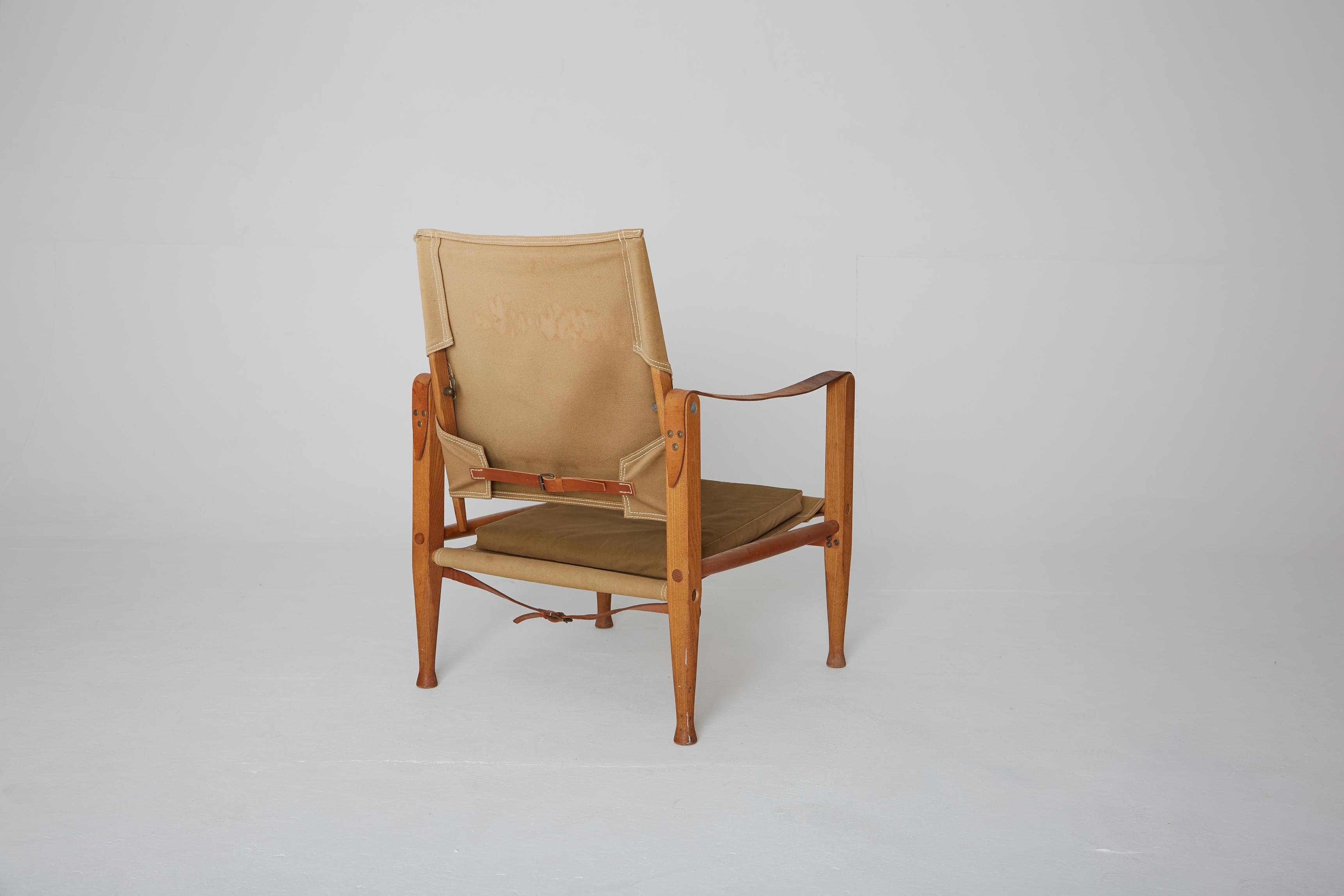 Kaare Klint Safari Chair in Canvas, Made by Rud Rasmussen, Denmark, 1960s 2
