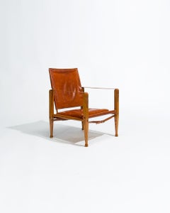 Kaare Klint Safari Chair in Oak and Leather, Denmark, Early 20th Century