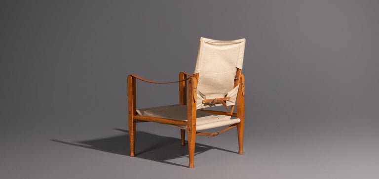 Danish Kaare Klint Safari Chair Produced by Rud Rasmussen, Denmark For Sale