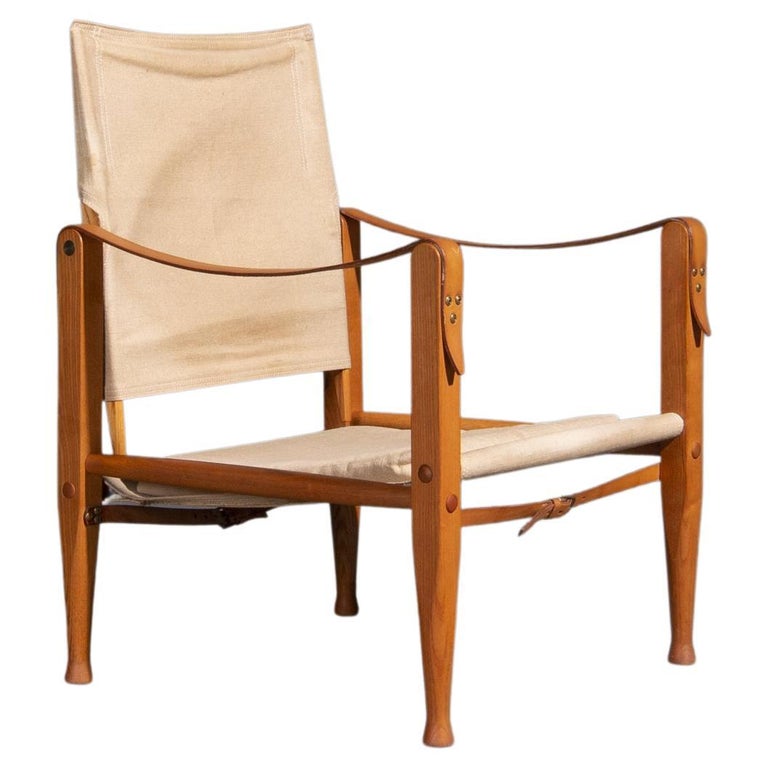 Kaare Klint Safari Chair Produced by Rud Rasmussen, Denmark For Sale
