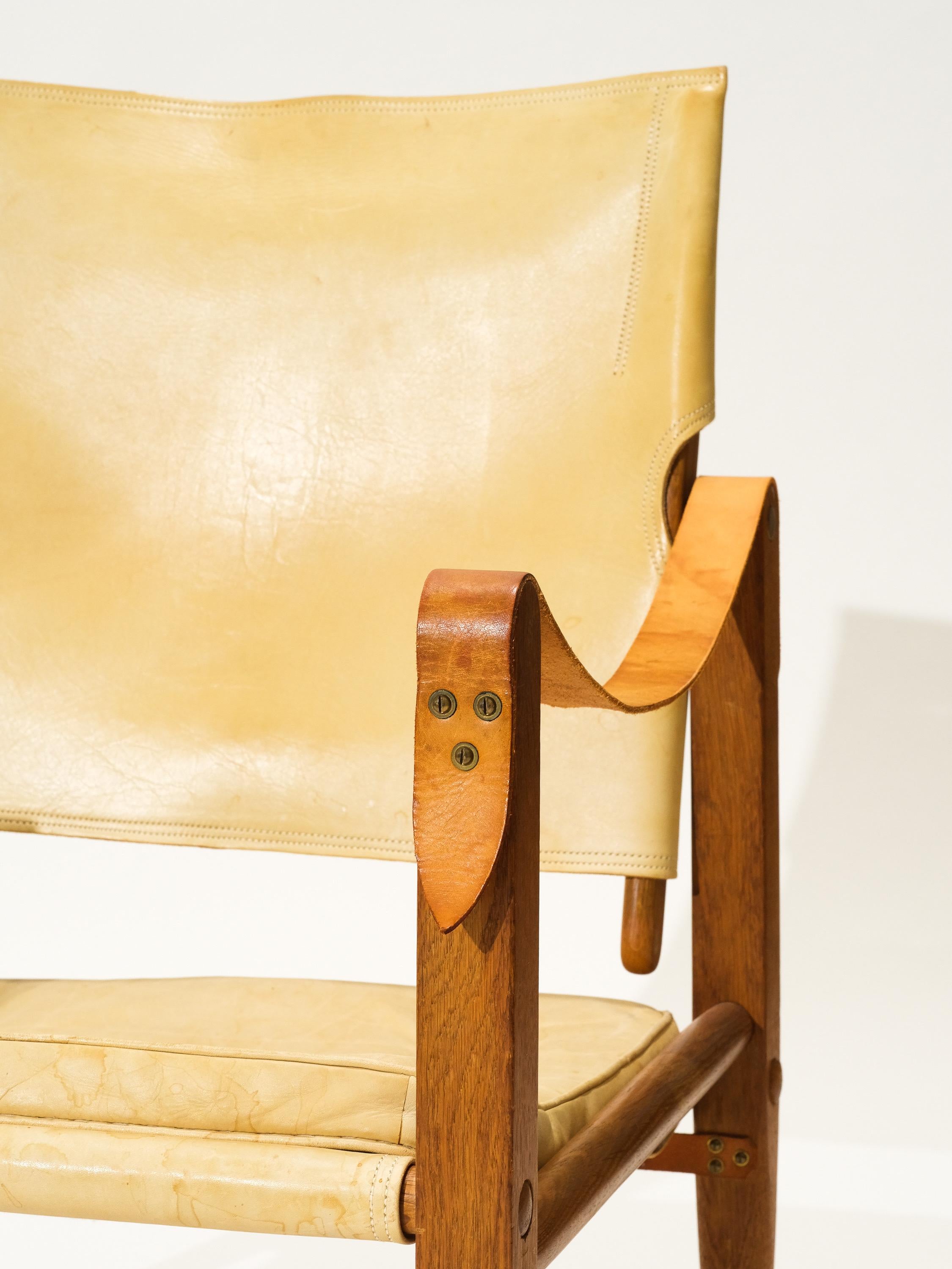 Danish Kaare Klint Safari Chair Produced by Rud Rasmussen in Denmark