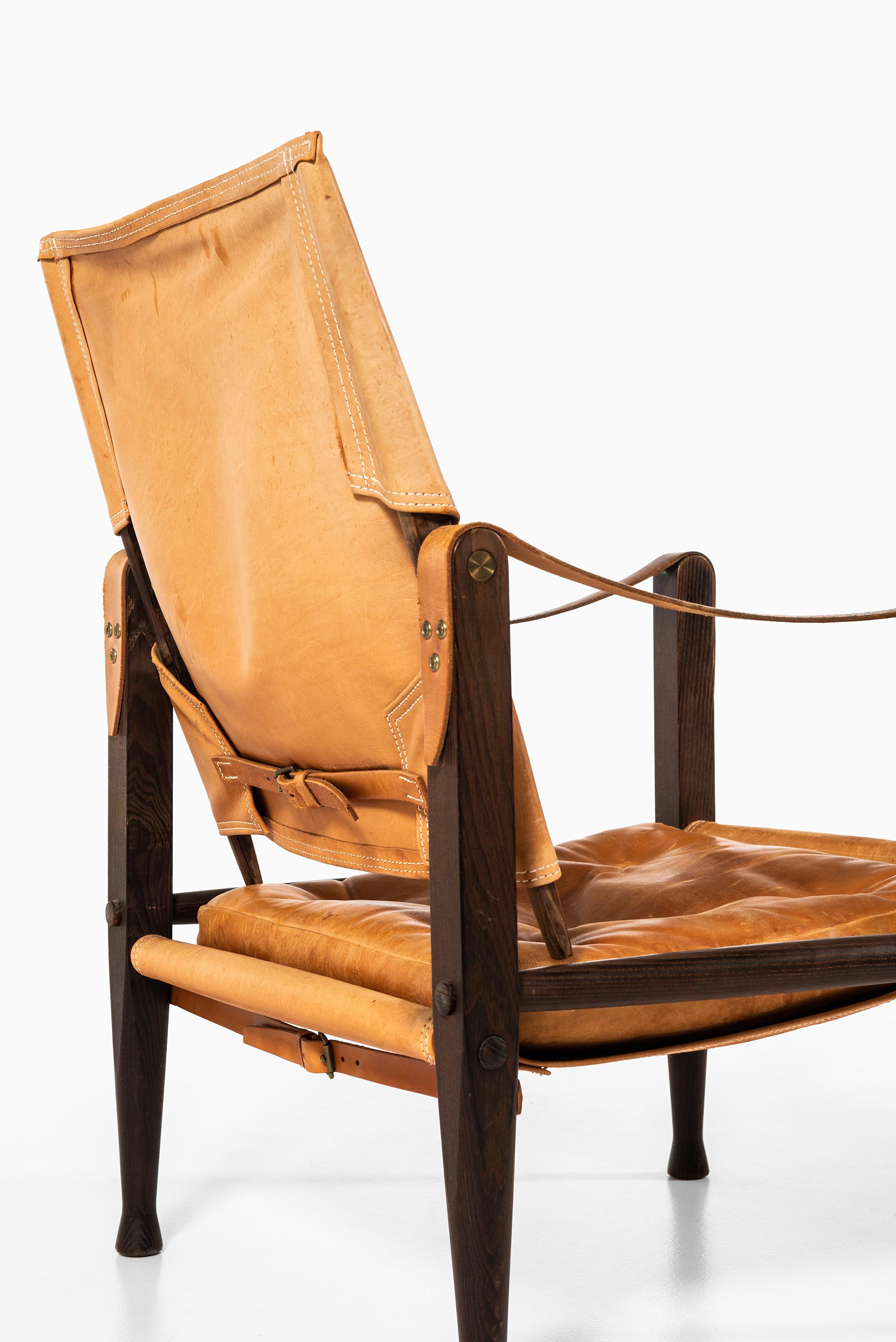 Danish Kaare Klint Safari Chair Produced by Rud Rasmussen in Denmark For Sale