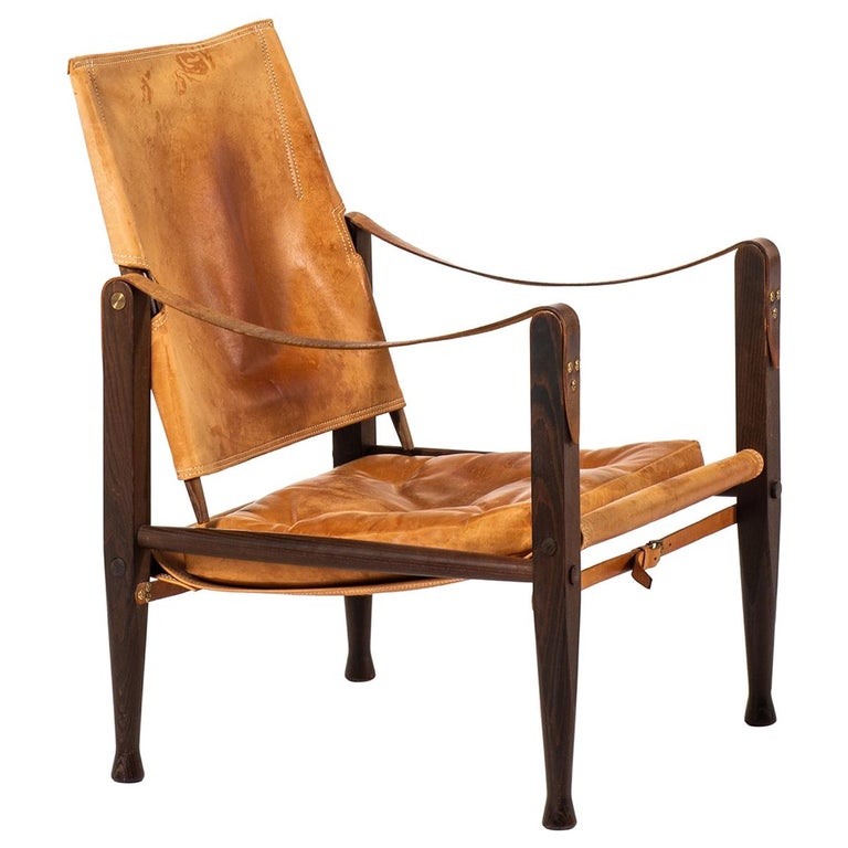 Kaare Klint Safari Chair by Rud Rasmussen in Denmark For Sale at 1stDibs | safari stol kaare klint, rud rasmussen stol, safari chair kaare klint