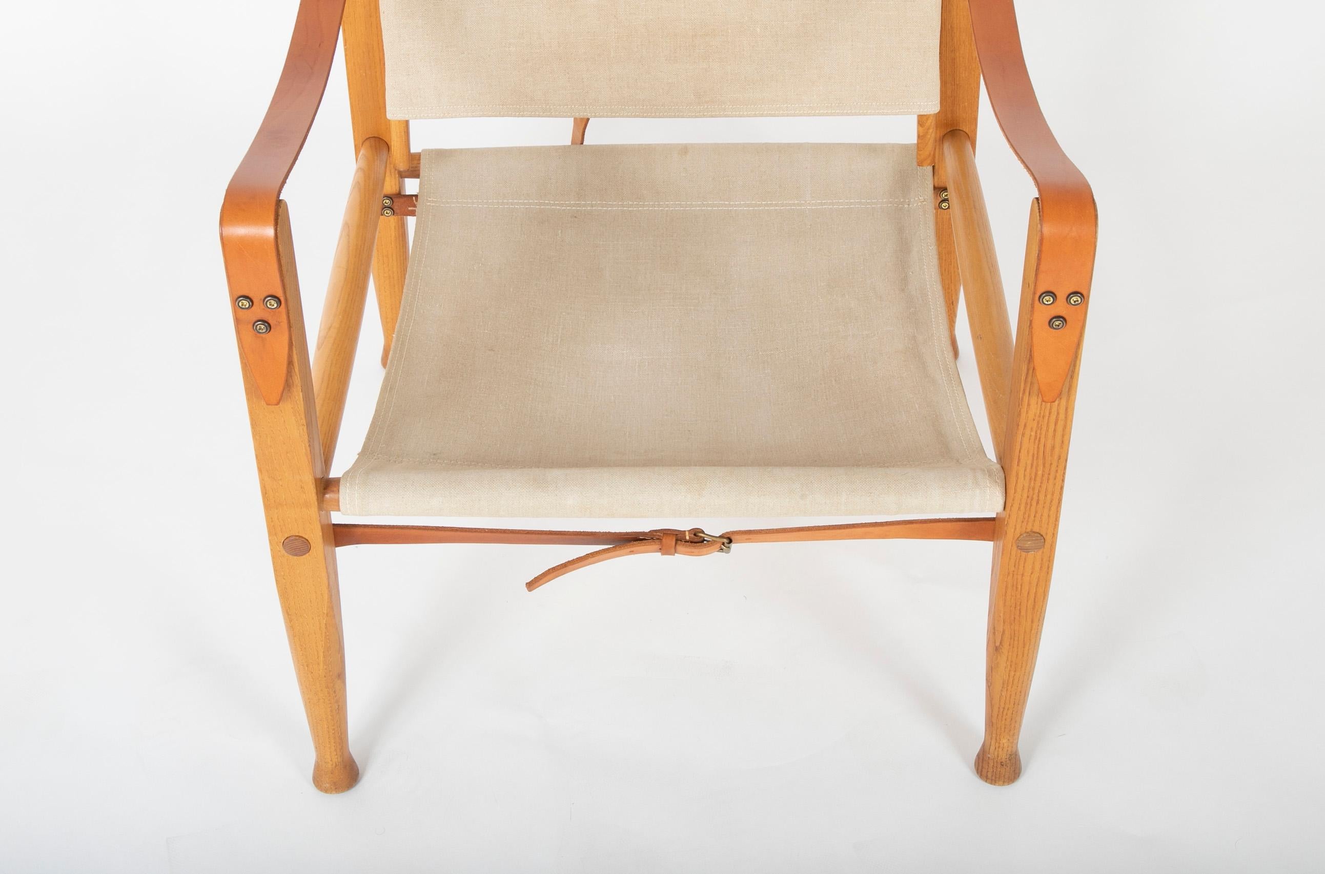 Mid-Century Modern Kaare Klint Safari Chair, Rasmussen Edition For Sale
