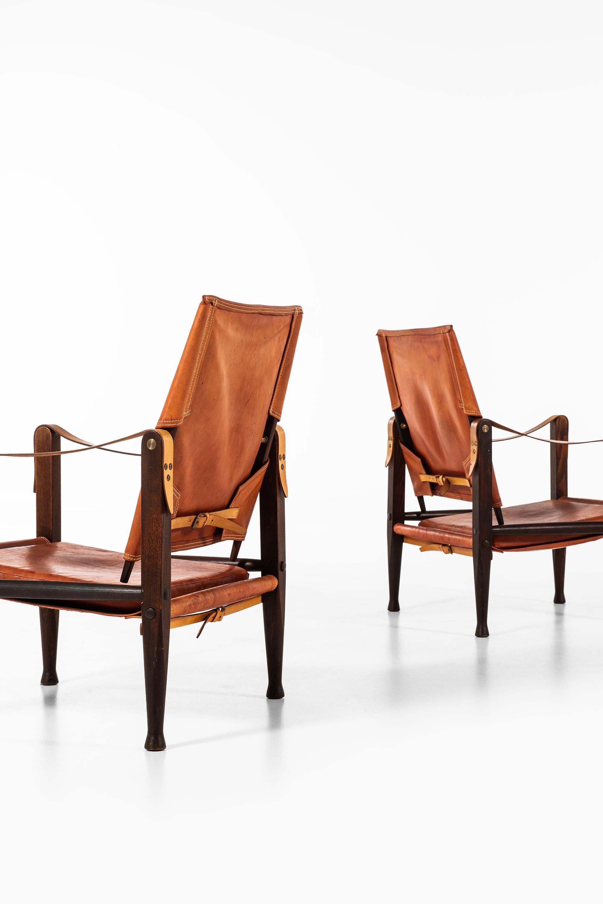 Danish Kaare Klint Safari Chairs Produced by Rud Rasmussen in Denmark