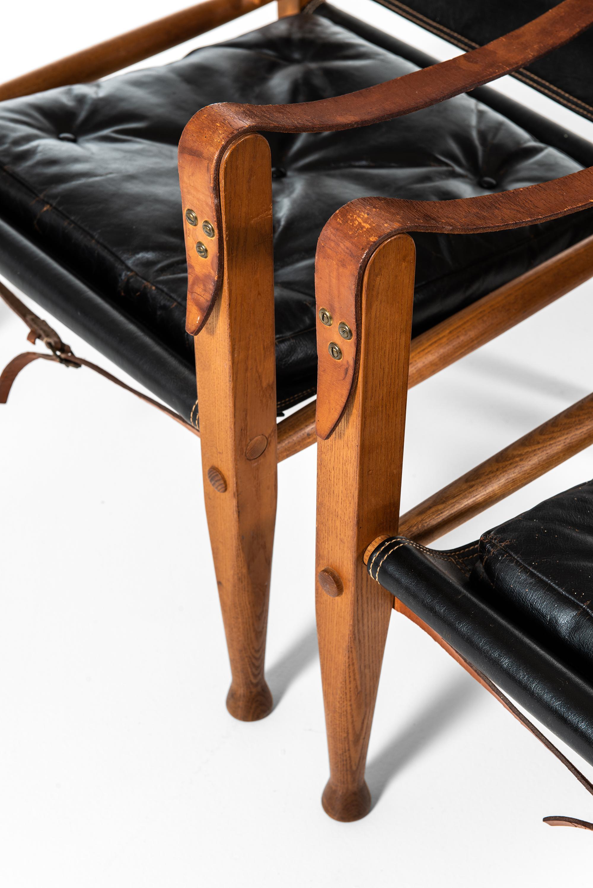 Mid-20th Century Kaare Klint Safari Chairs Produced by Rud Rasmussen in Denmark