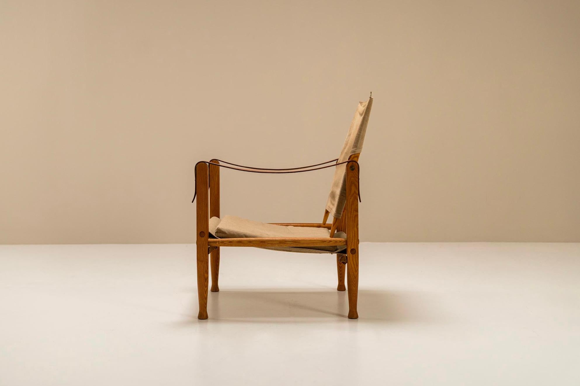 Danish Kaare Klint 'Safari' Lounge Chair for Red Rasmussen, Denmark, 1960s For Sale