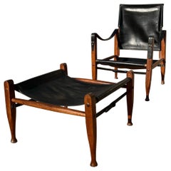 Fauteuil et pouf inclinable "Safari" de Kaare Klint