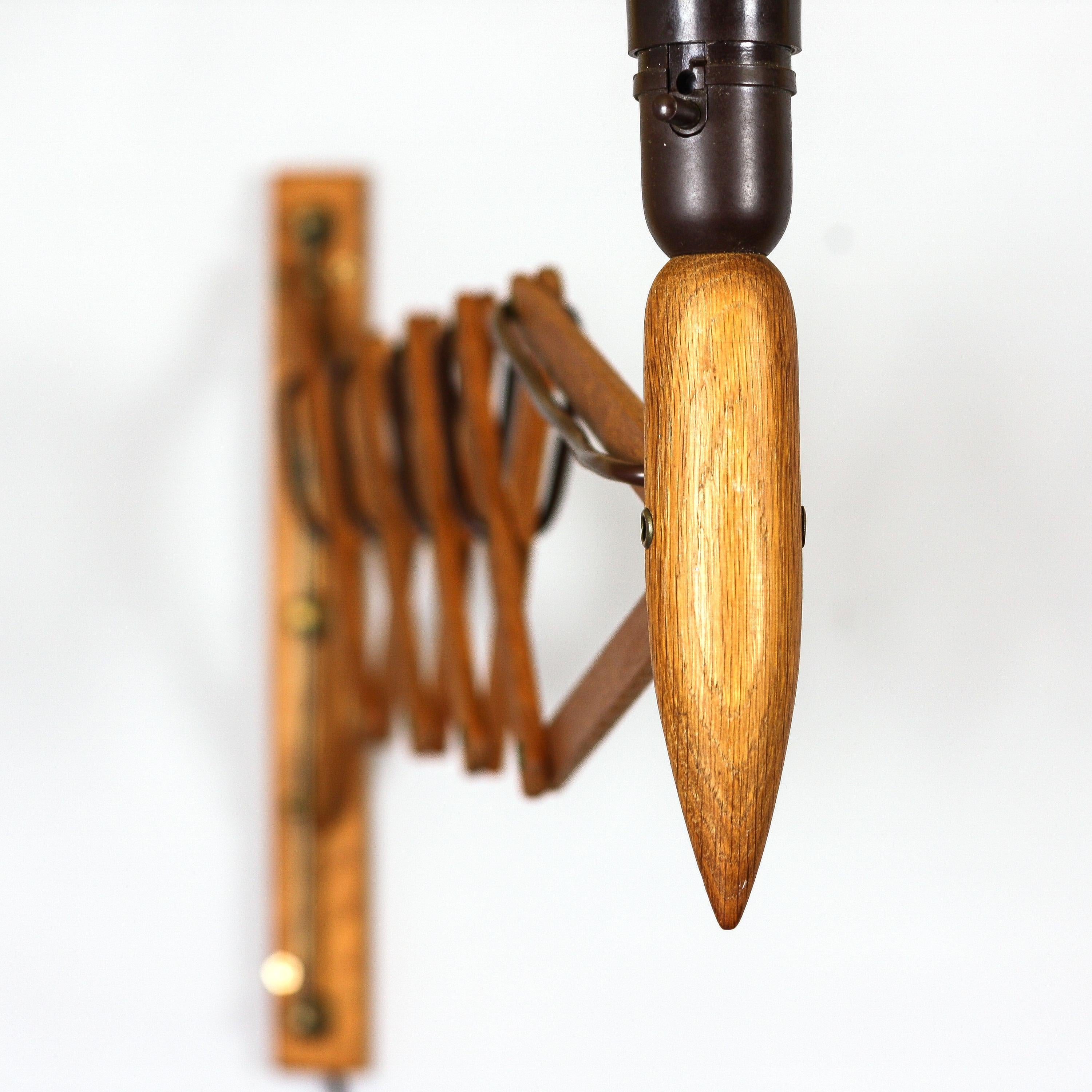 Mid-Century Modern Mid Century Solid Teak Scissor Light, Kaare Klint for Le Klint, Denmark,