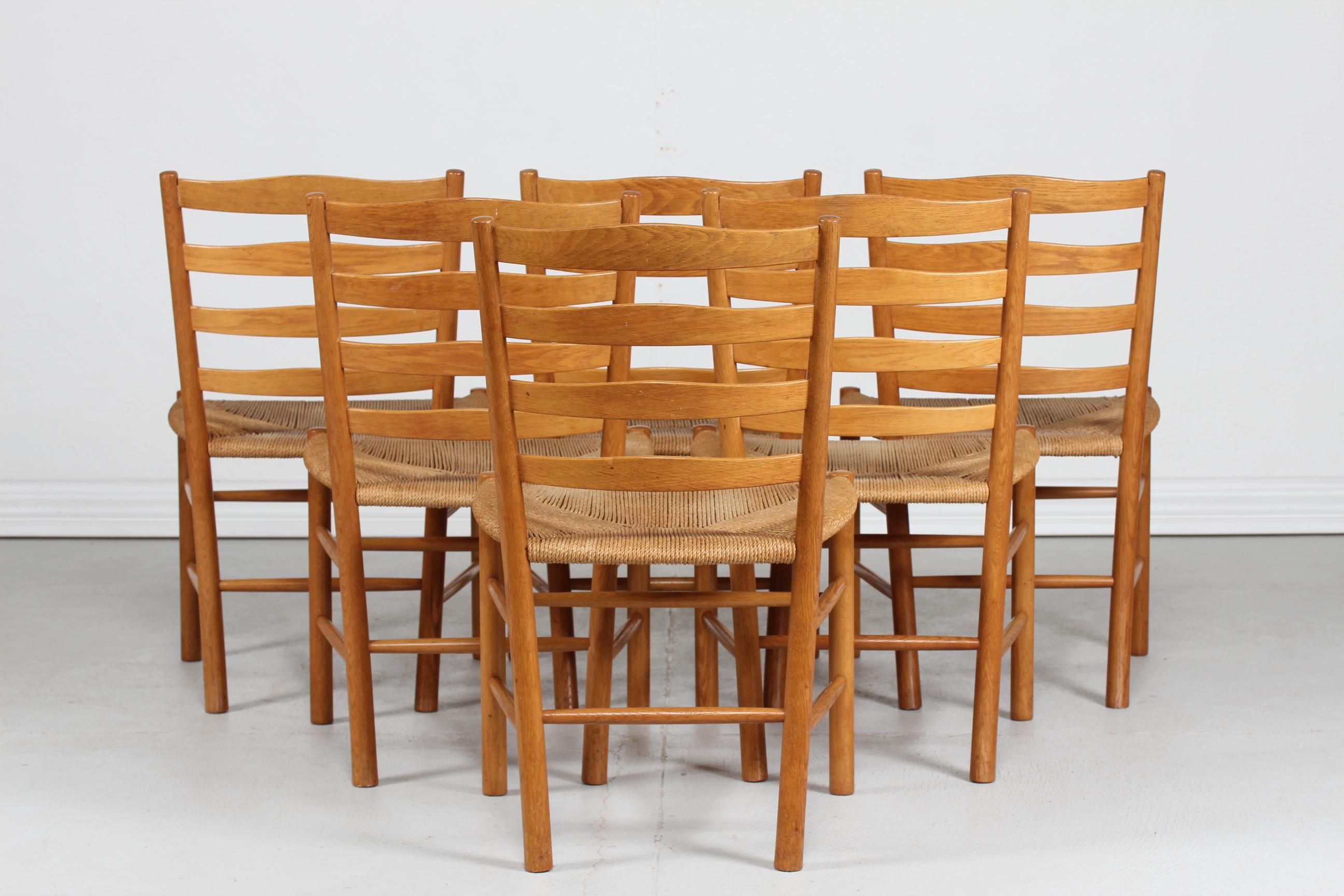 Danish Kaare Klint Set of 6 Dining Chairs 