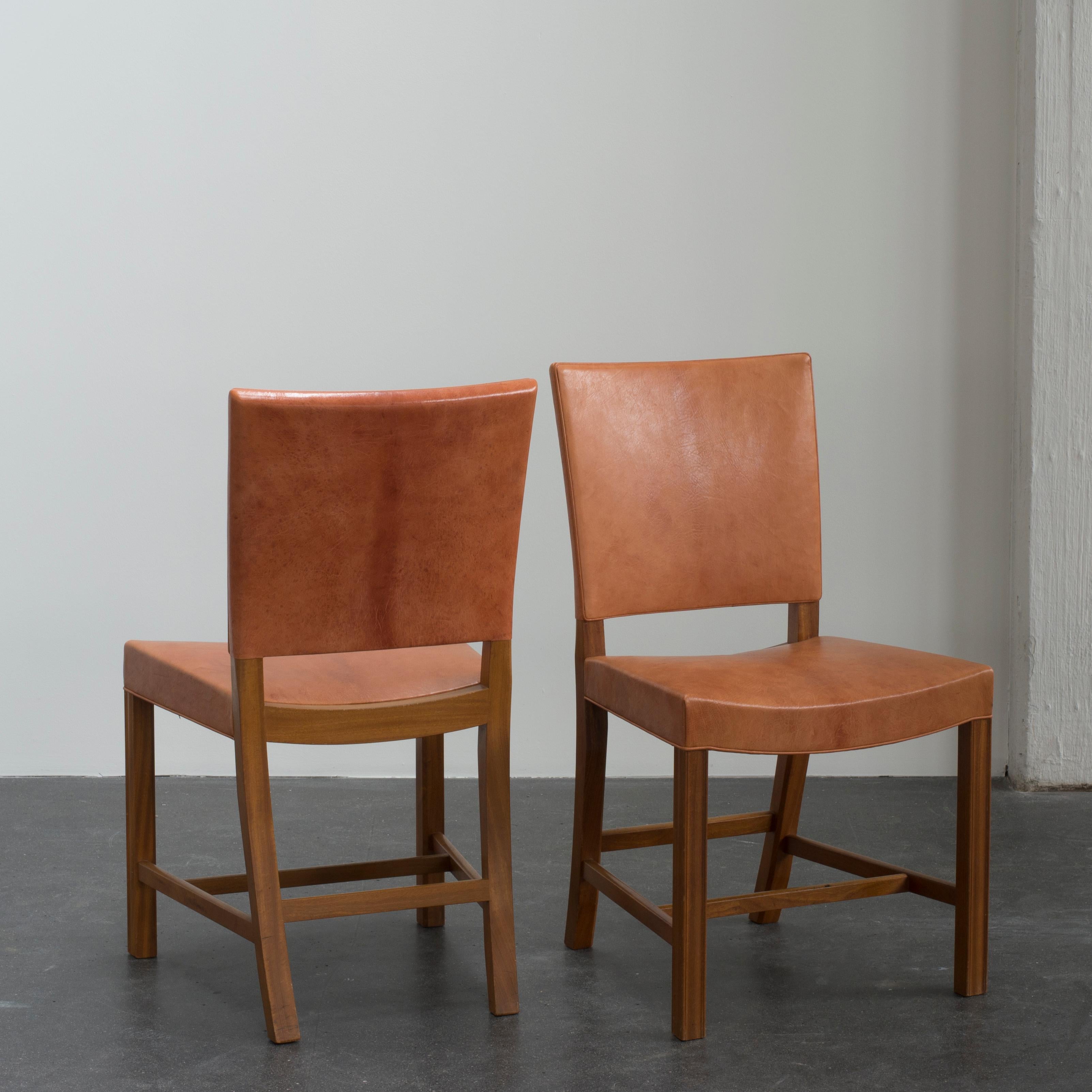 Kaare Klint Set of Four Red Chairs for Rud. Rasmussen 2