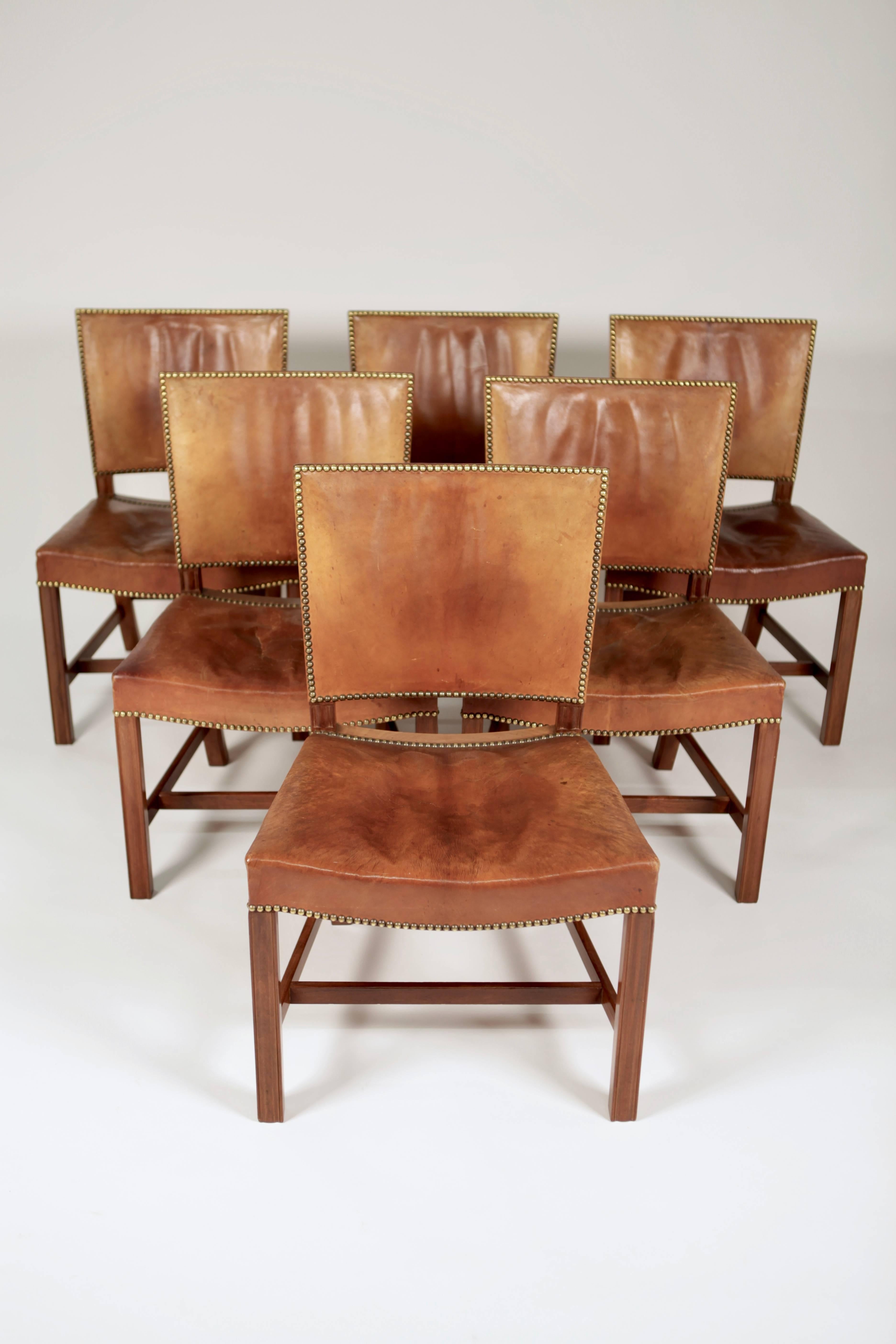 Kaare Klint, Set of Six 'Barcelona' Dining Chairs, Model 3758 3