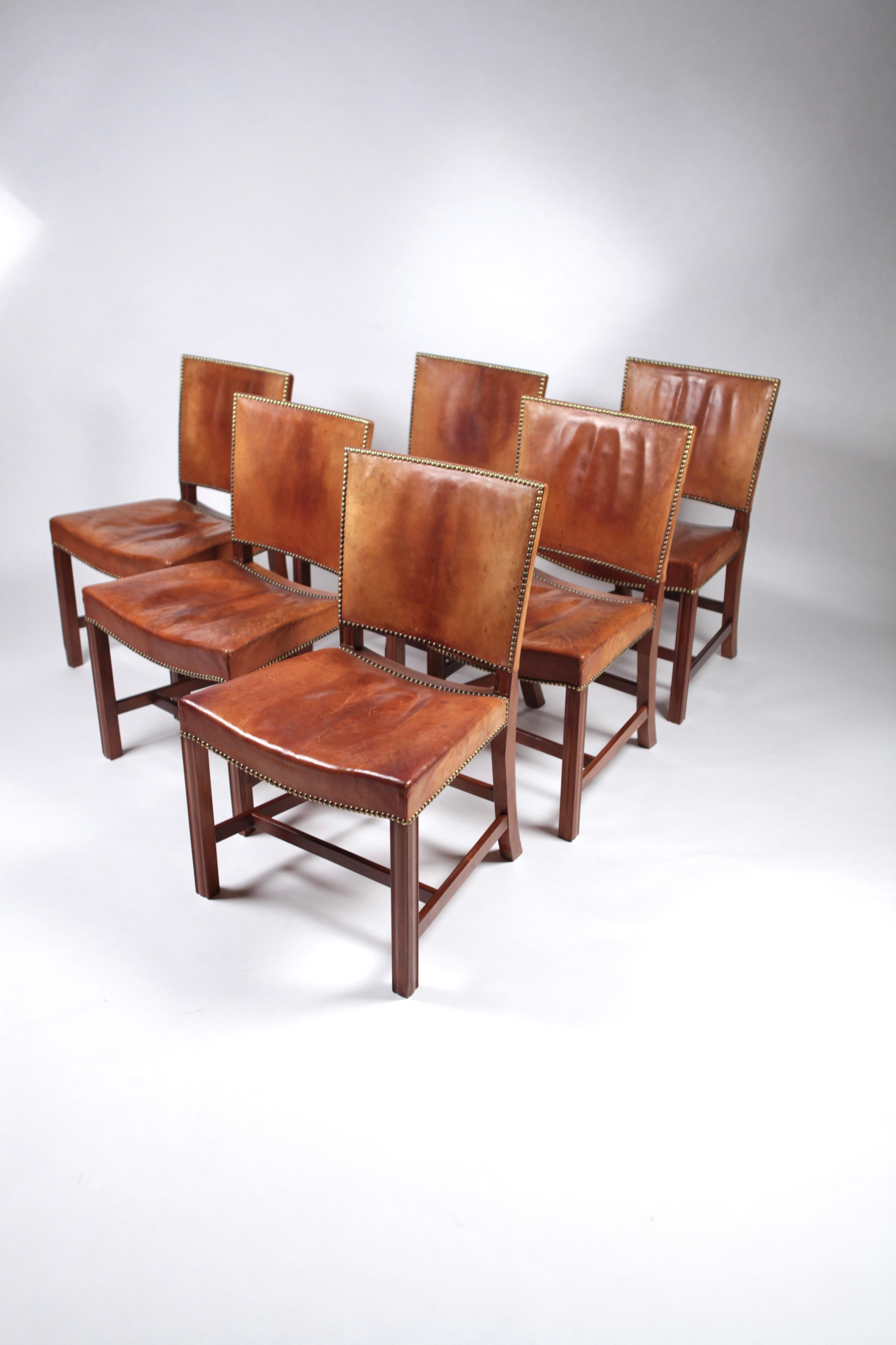 Kaare Klint, Set of Six 'Barcelona' Dining Chairs, Model 3758 4