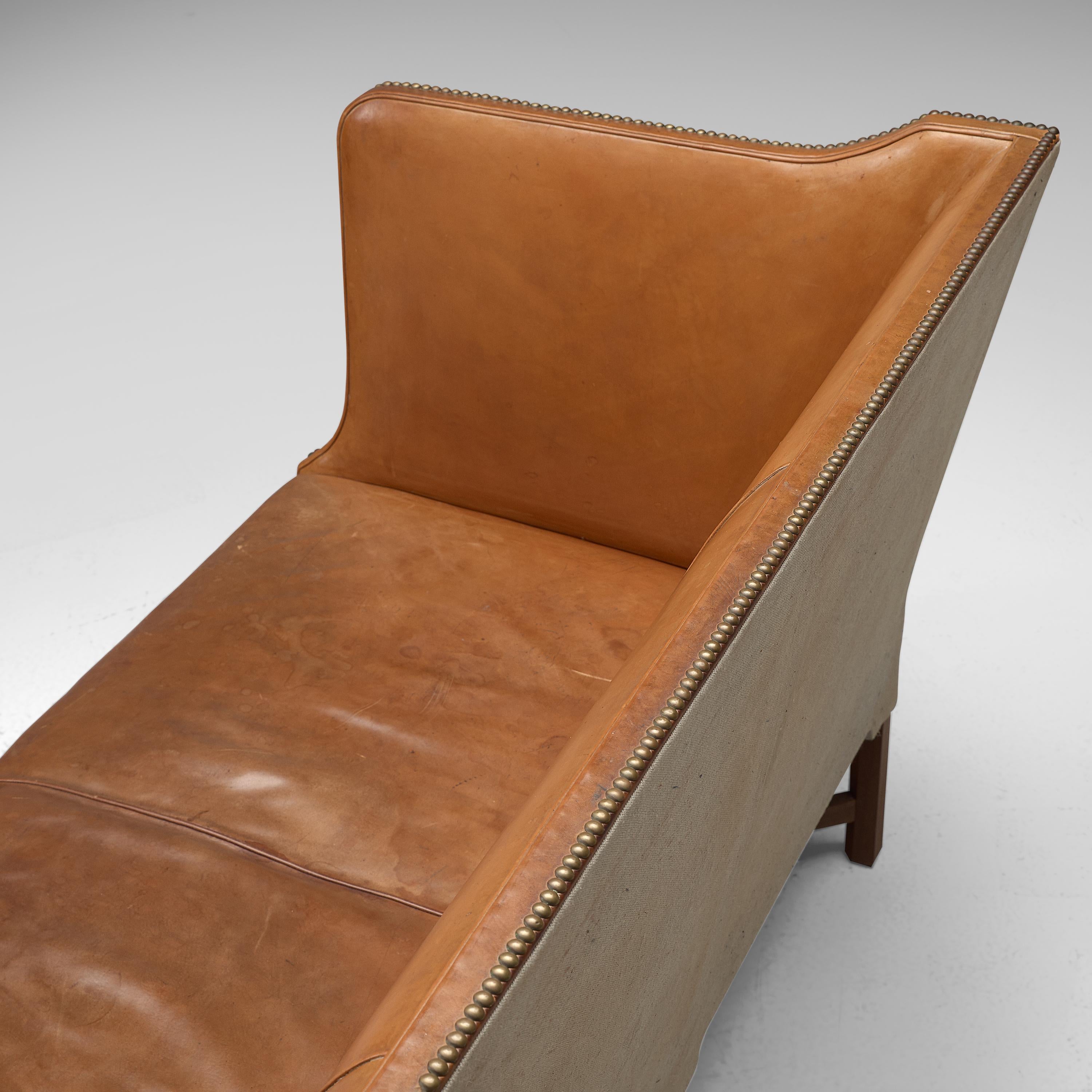 Mid-Century Modern Kaare Klint Sofa '4118' in Mahogany and Original Cognac Leather