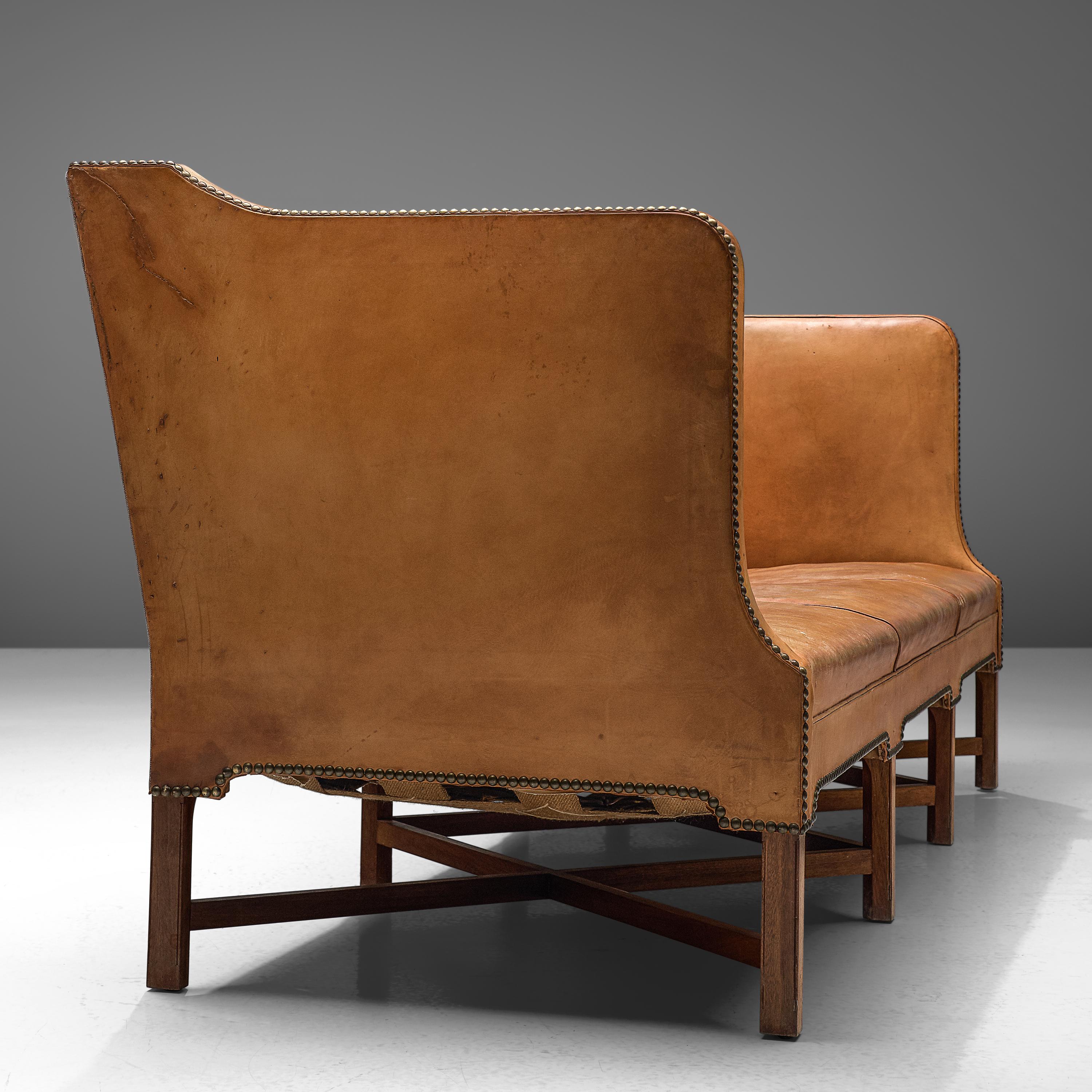 Kaare Klint Sofa '4118' in Mahogany and Original Cognac Leather 2