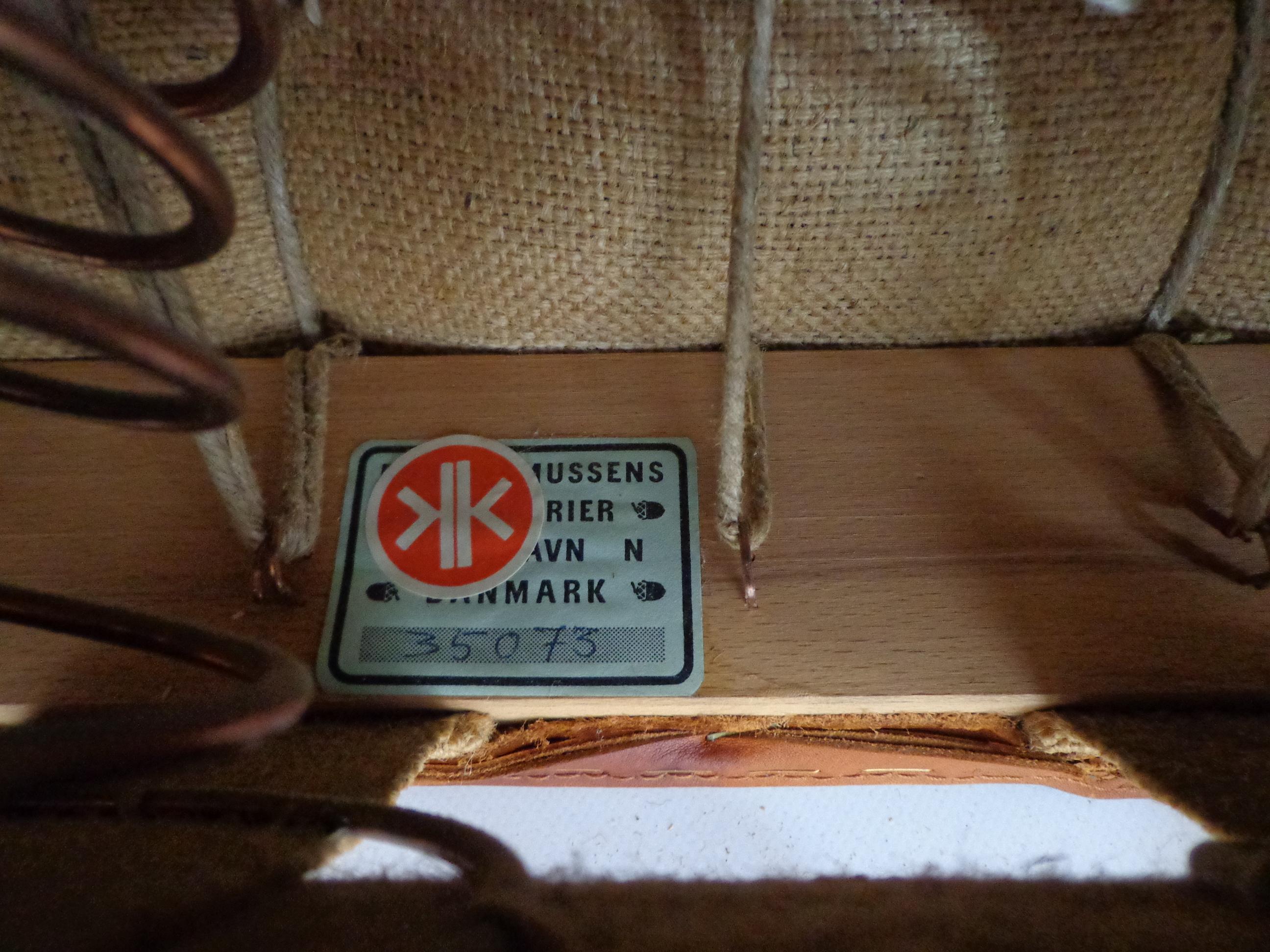 Canapé Kaare Klint # 5011 en cuir cognac d'origine Rud Rasmussen, Danemark années 1940 en vente 2