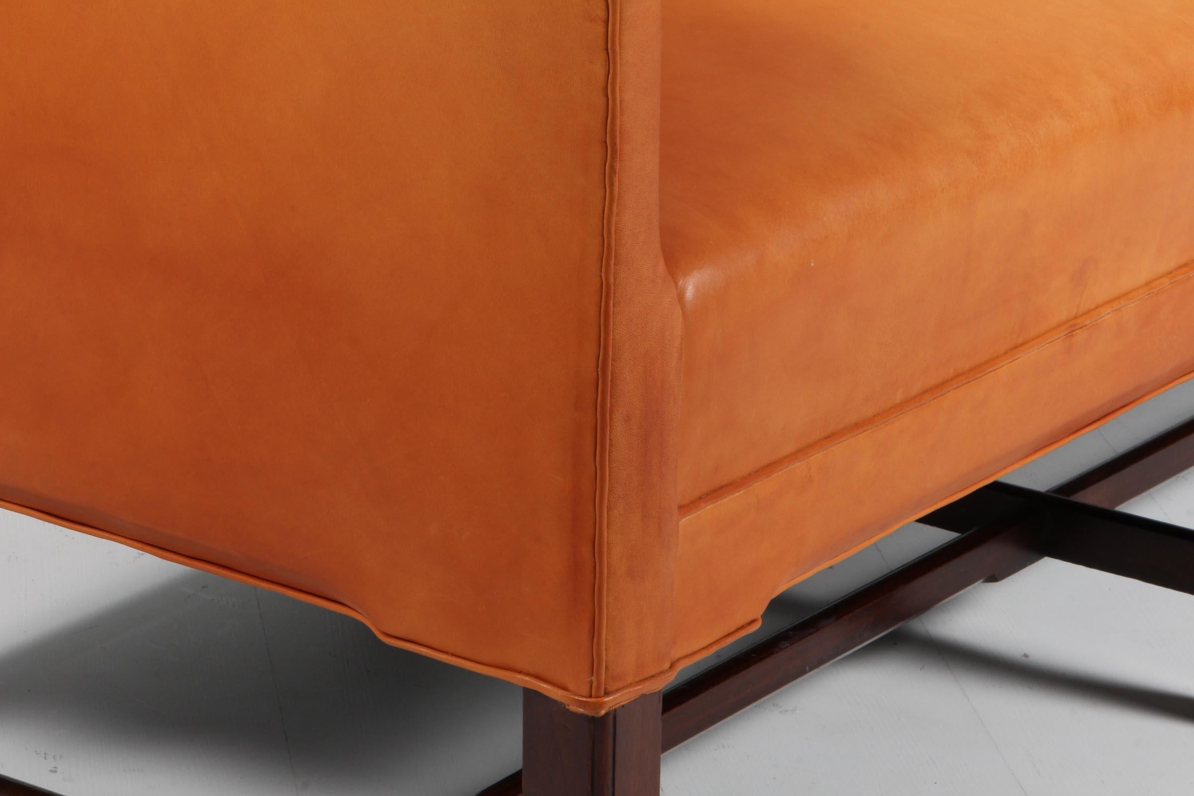 Leather Kaare Klint Sofa Model No 5011 Produced by Rud. Rasmussen in Denmark
