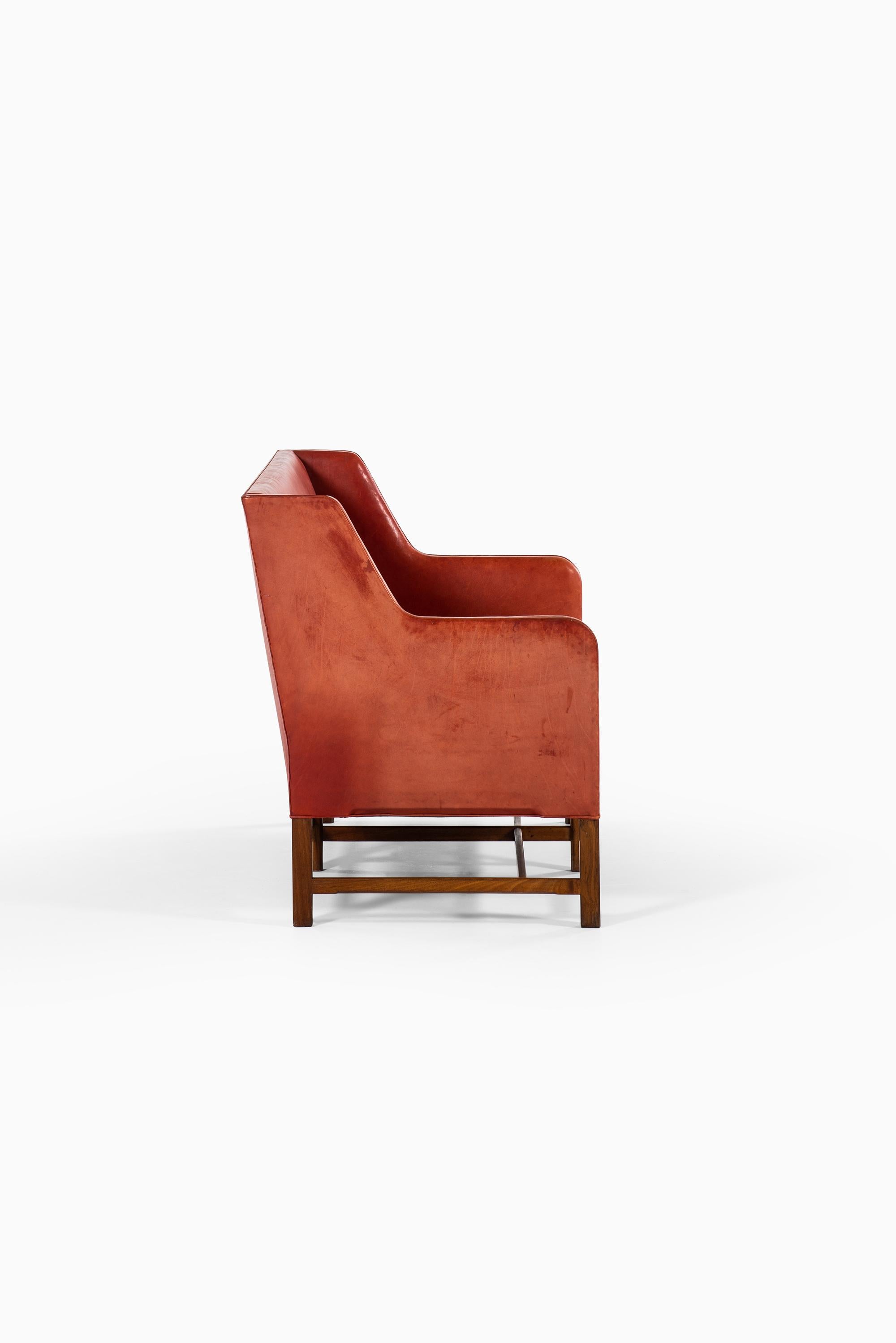 Leather Kaare Klint Sofa Model No 5011 Produced by Rud. Rasmussen in Denmark