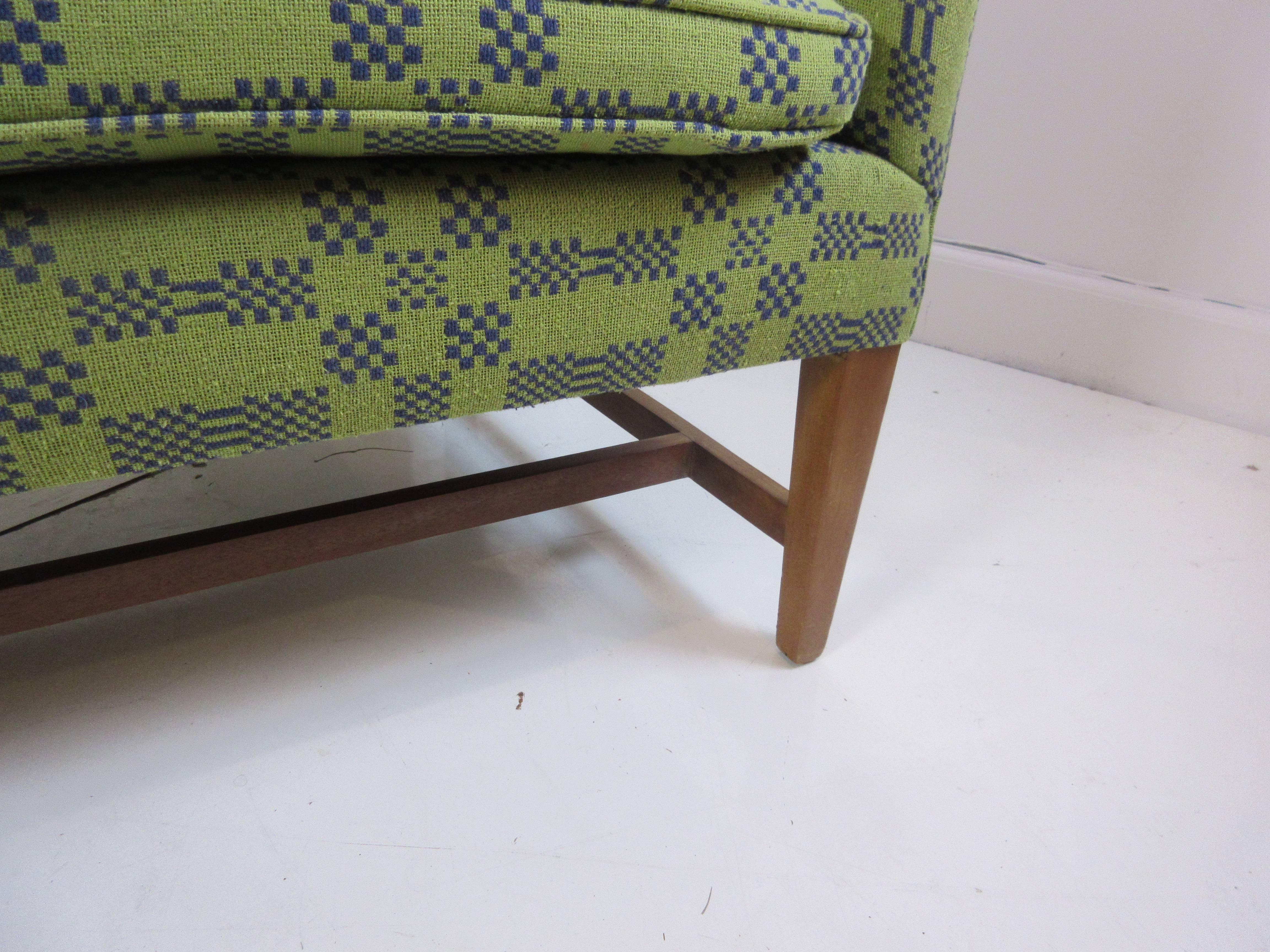Swedish Kaare Klint Style Sofa in Original Reversible Weave Fabric