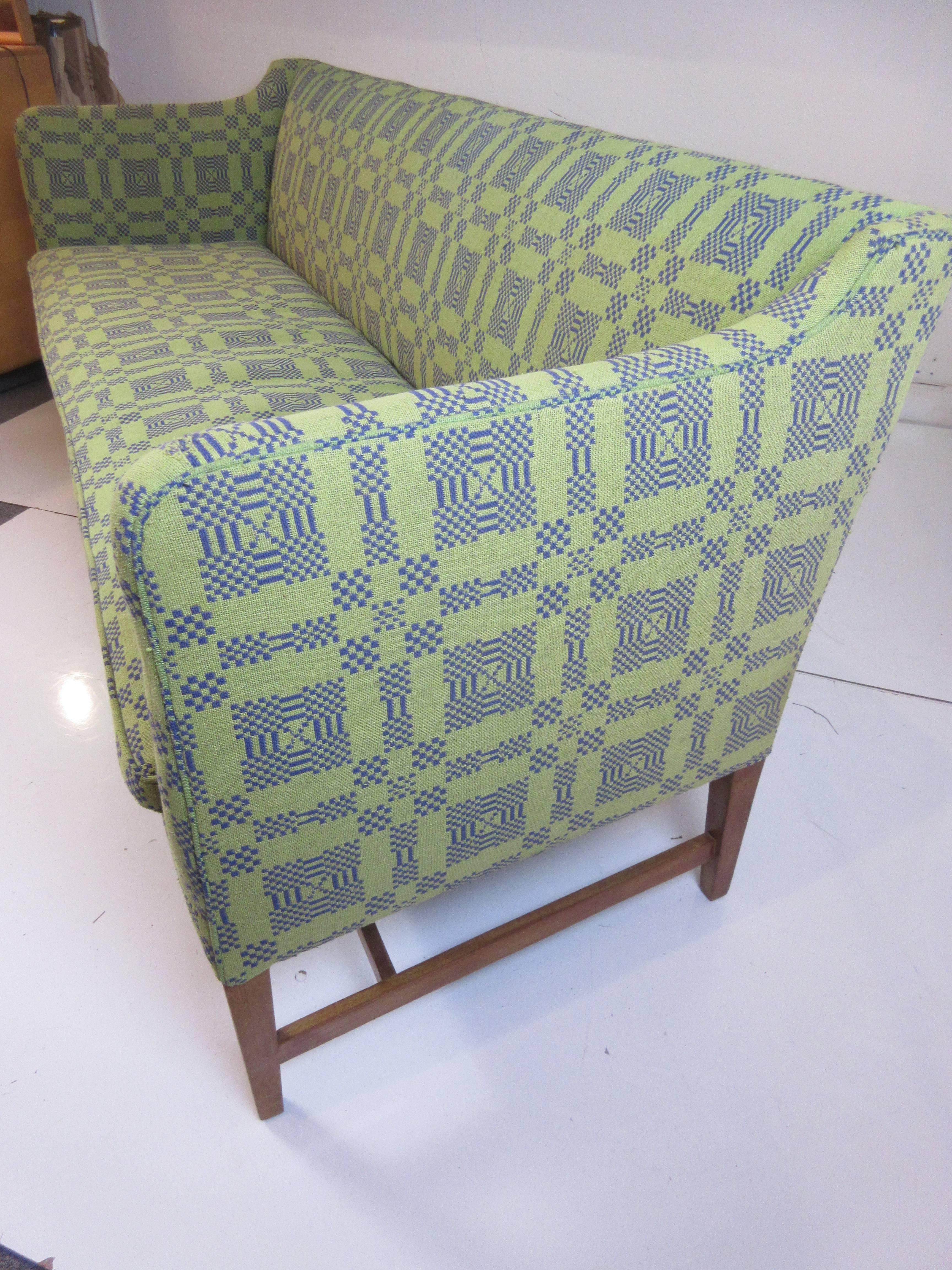 Mid-20th Century Kaare Klint Style Sofa in Original Reversible Weave Fabric