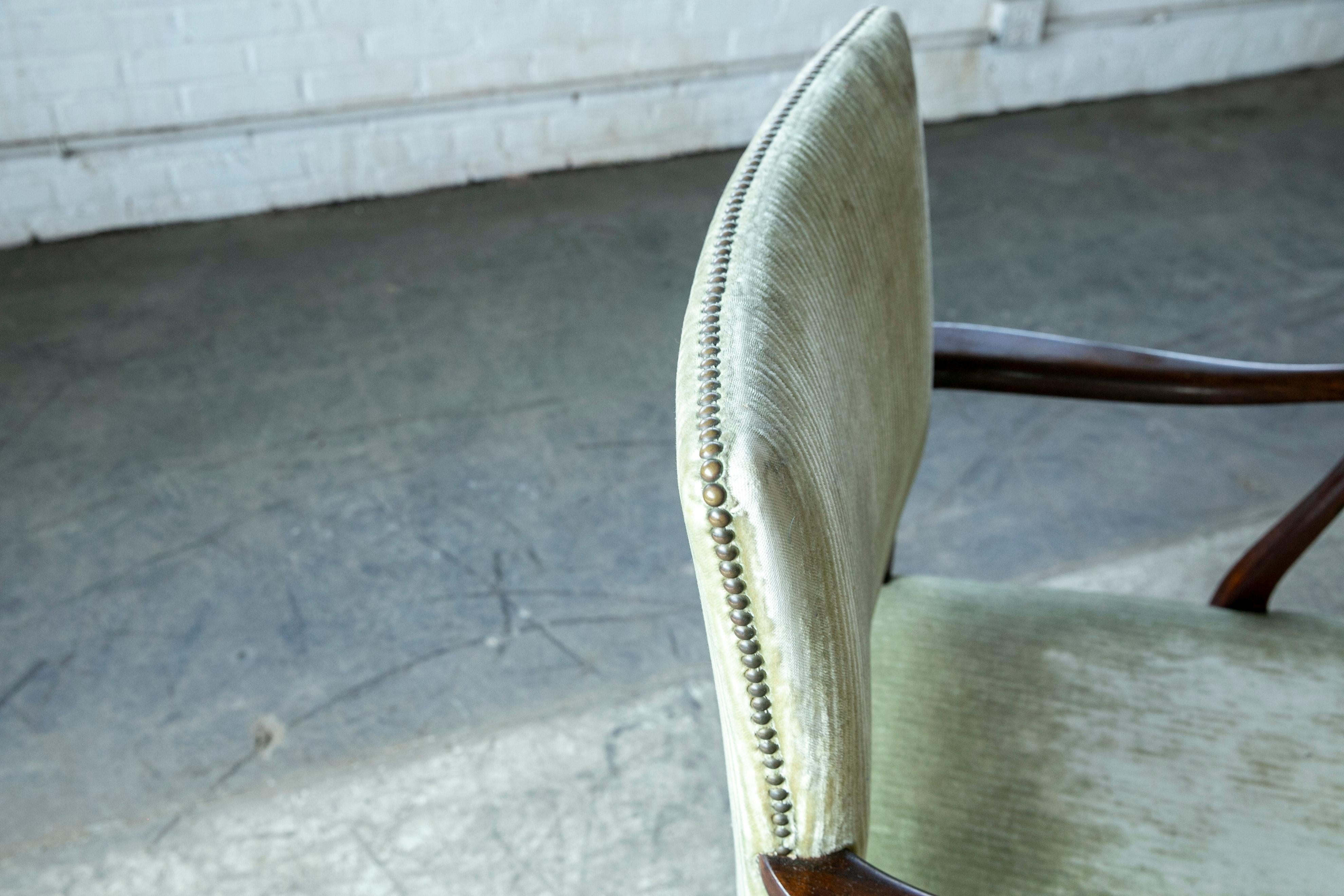 Kaare Klint Style Wing Chair in Cuban Mahogany 4
