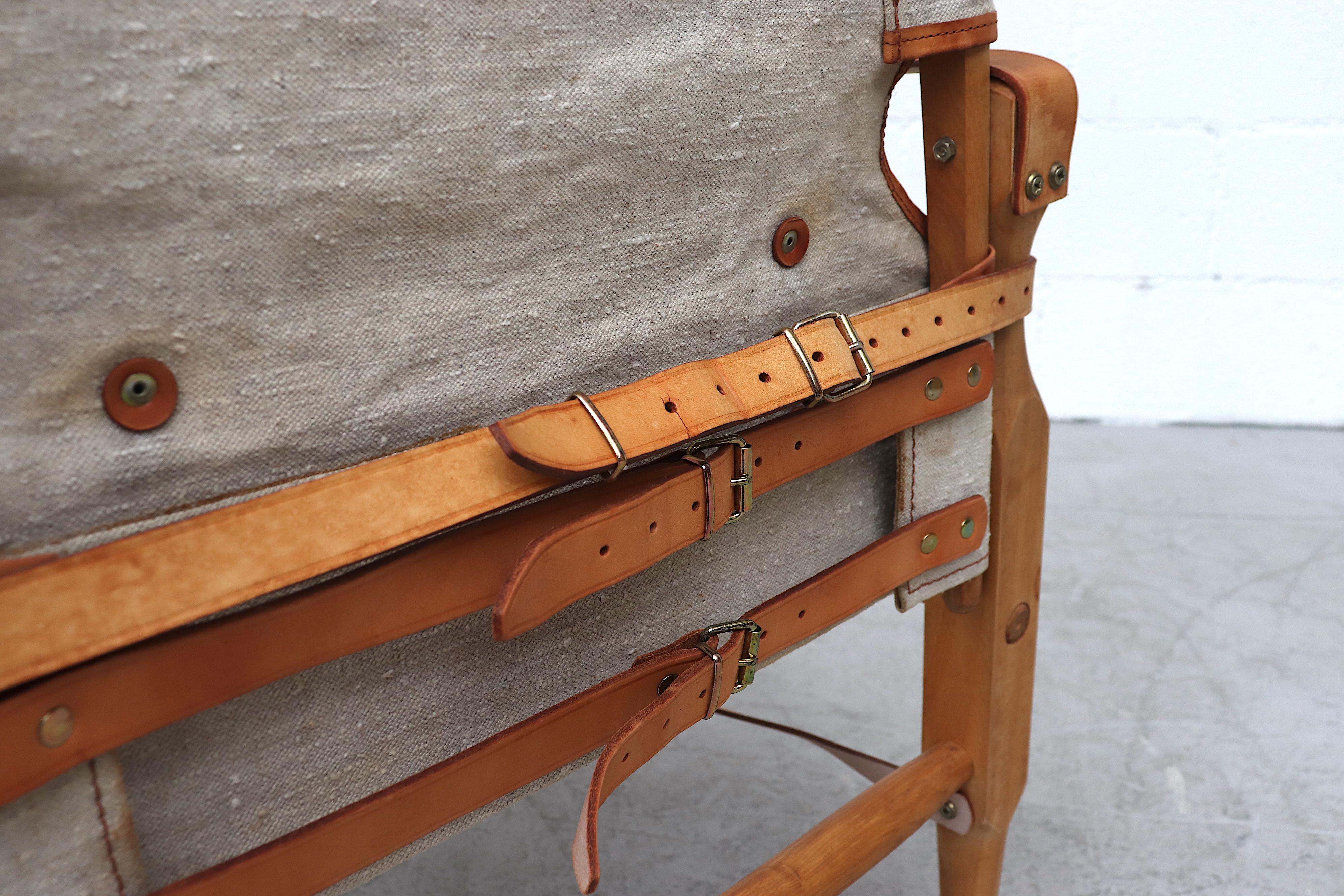 Kaare Klint Style Wood and Canvas Safari Chair 6