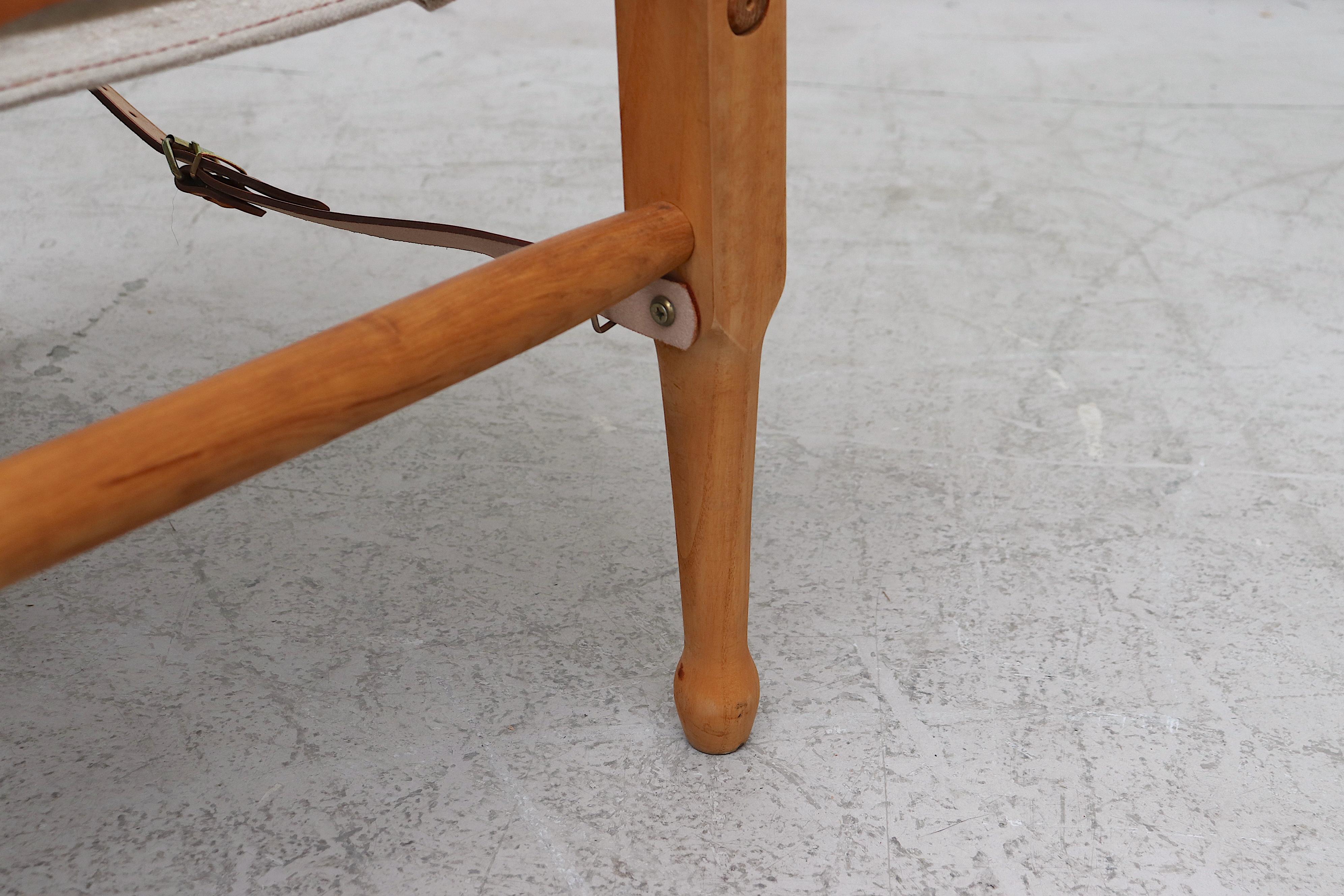 Kaare Klint Style Wood and Canvas Safari Chair 9