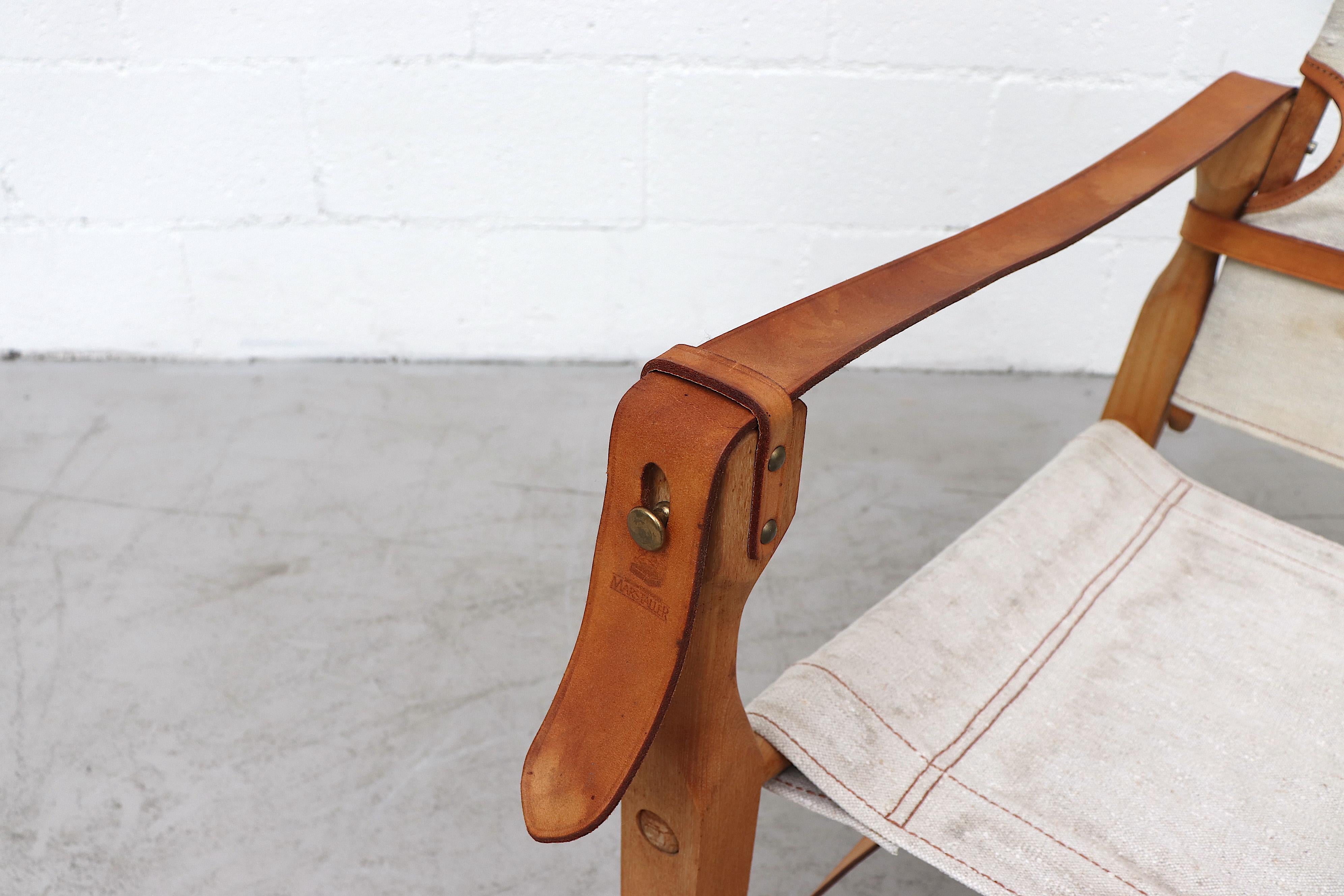 Kaare Klint Style Wood and Canvas Safari Chair 1