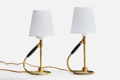 Kaare Klint, lampes de table, laiton, caoutchouc, Danemark, années 1950