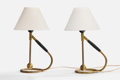 Kaare Klint, Lampade da tavolo, ottone, gomma, Svezia, anni '50