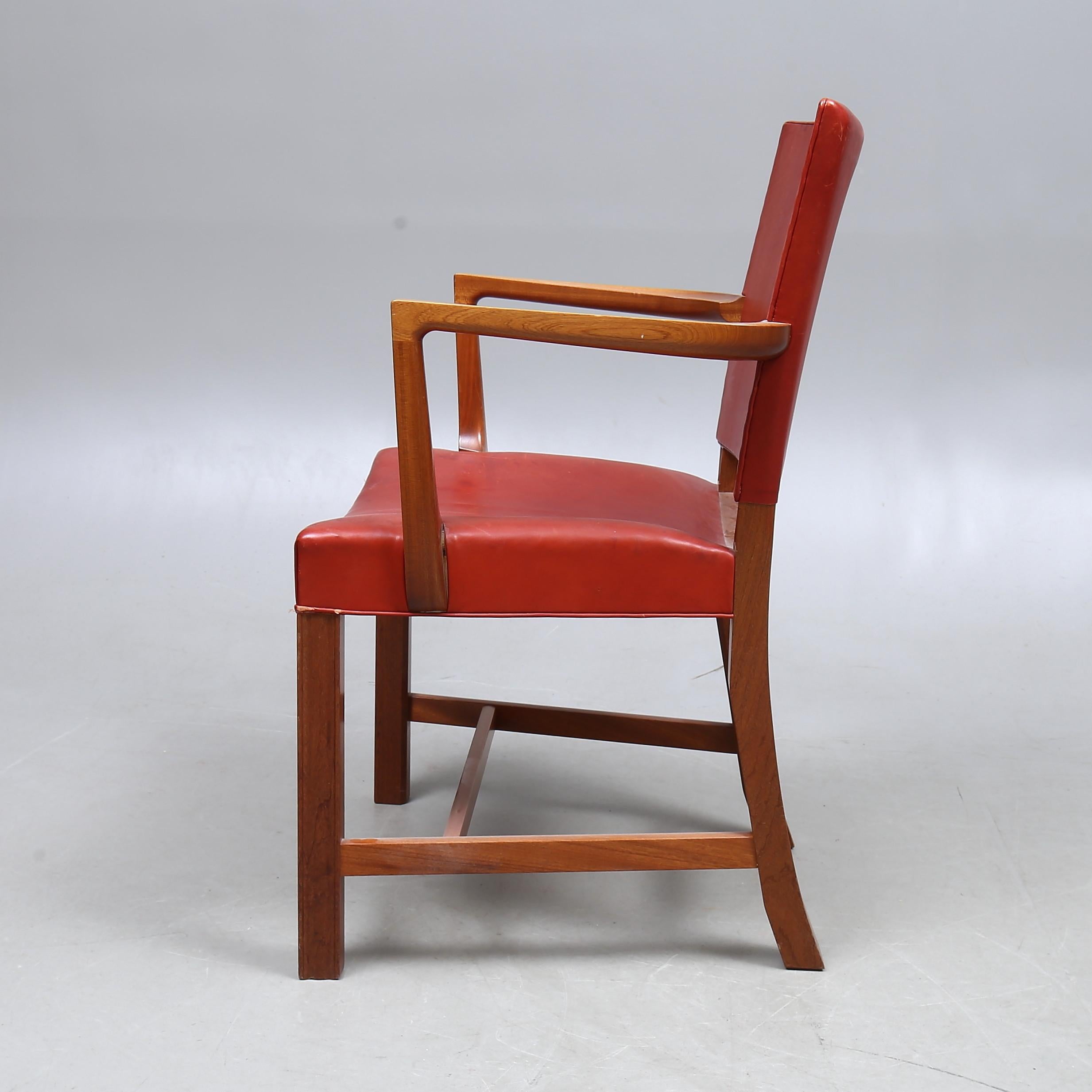 Scandinave moderne Kaare Klint la « chaise rouge » pour Rud Rasmussen, modèle 3758 en vente