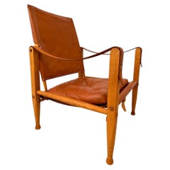 Kaare Klint Safari Chair in Cognac Leather, Danish Design, 1933, Rud Rasmussen