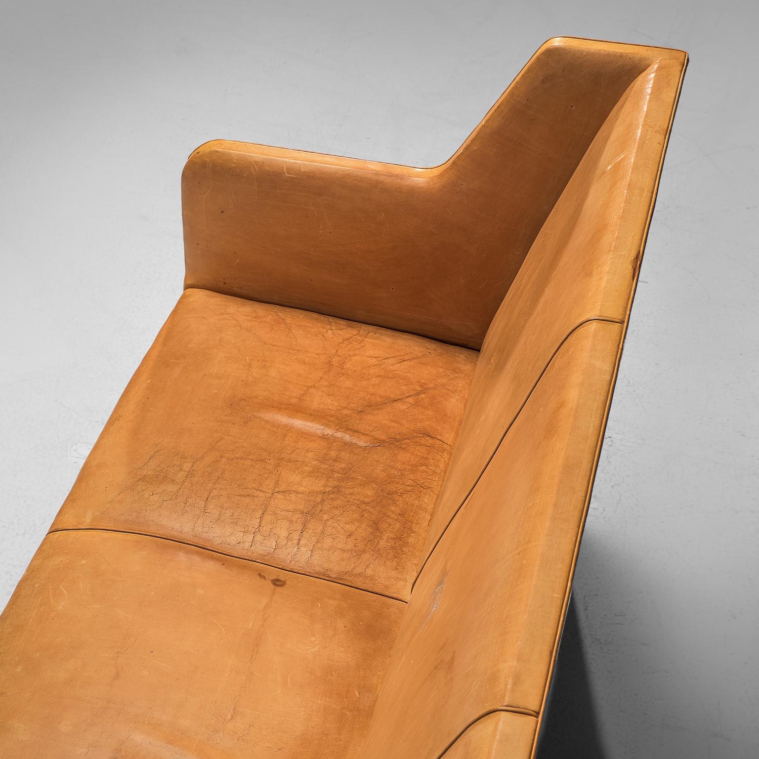 Danish Kaare Klint for Rud Rasmussen Sofa in Natural Leather and Mahogany