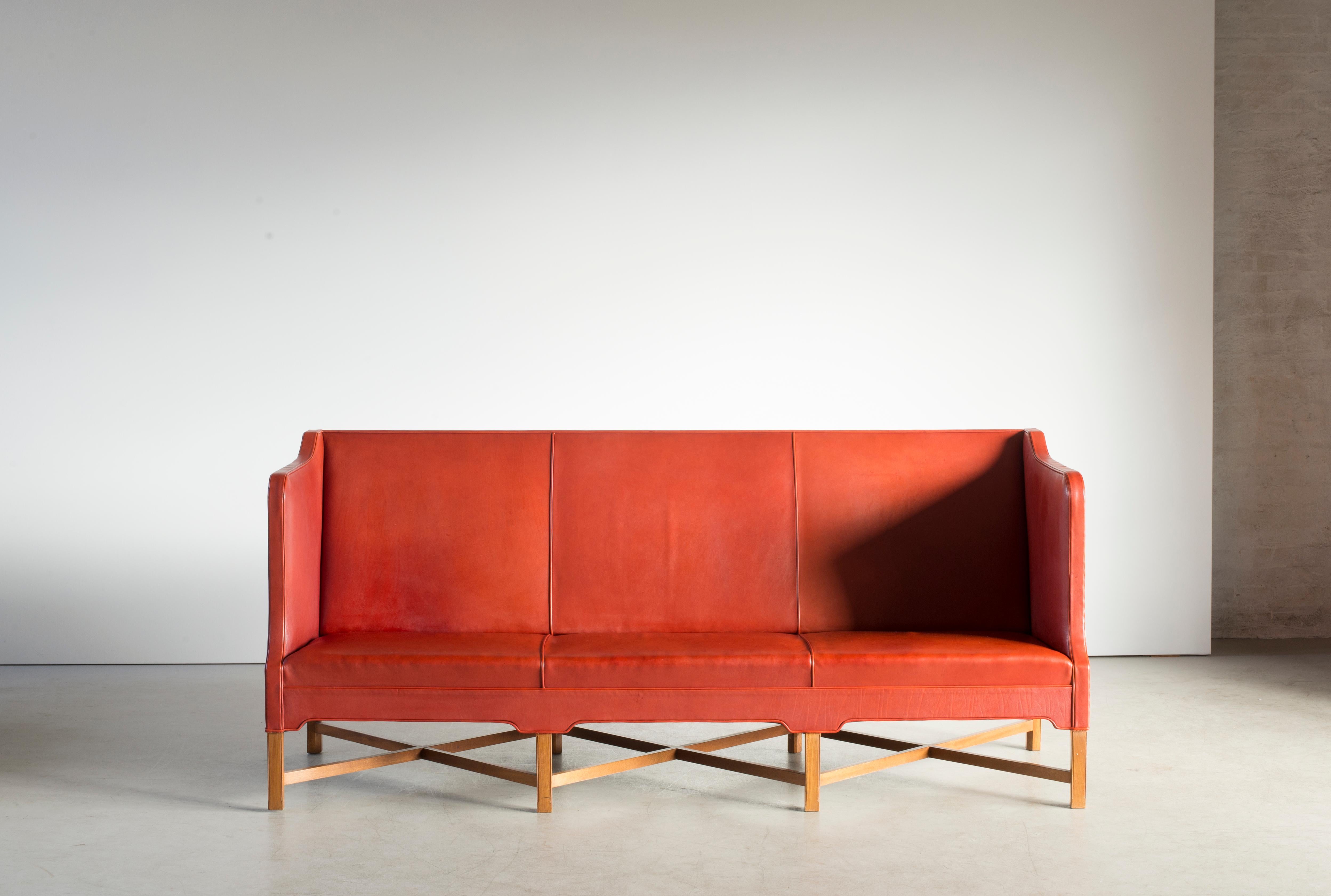 Lacquered Kaare Klint Three-Seat Sofa for Rud. Rasmussen For Sale