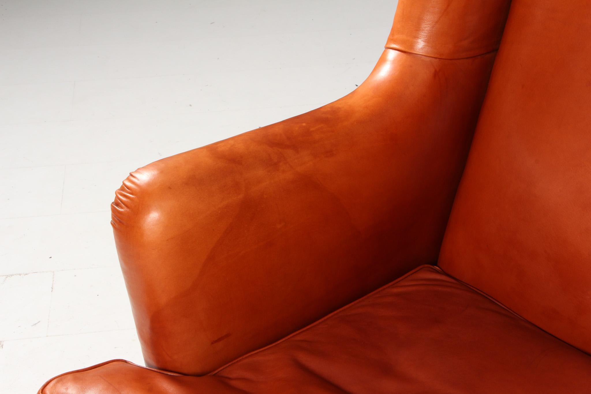 Kaare Klint Wing Chair, original niger skin from the 1950s. en vente 2