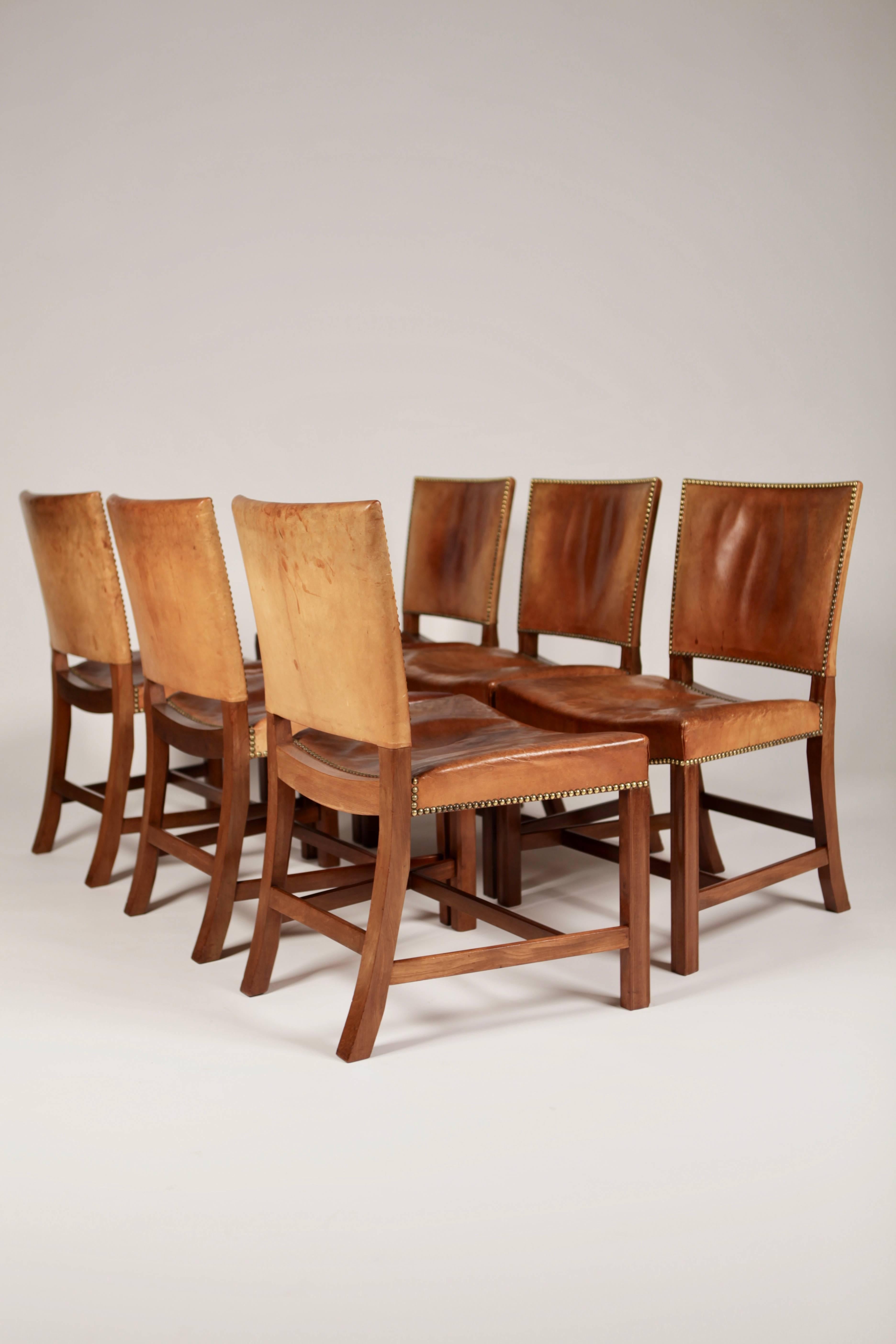 Kaare Klint, Set of Six 'Barcelona' Dining Chairs, Model 3758 In Excellent Condition In Berlin, DE