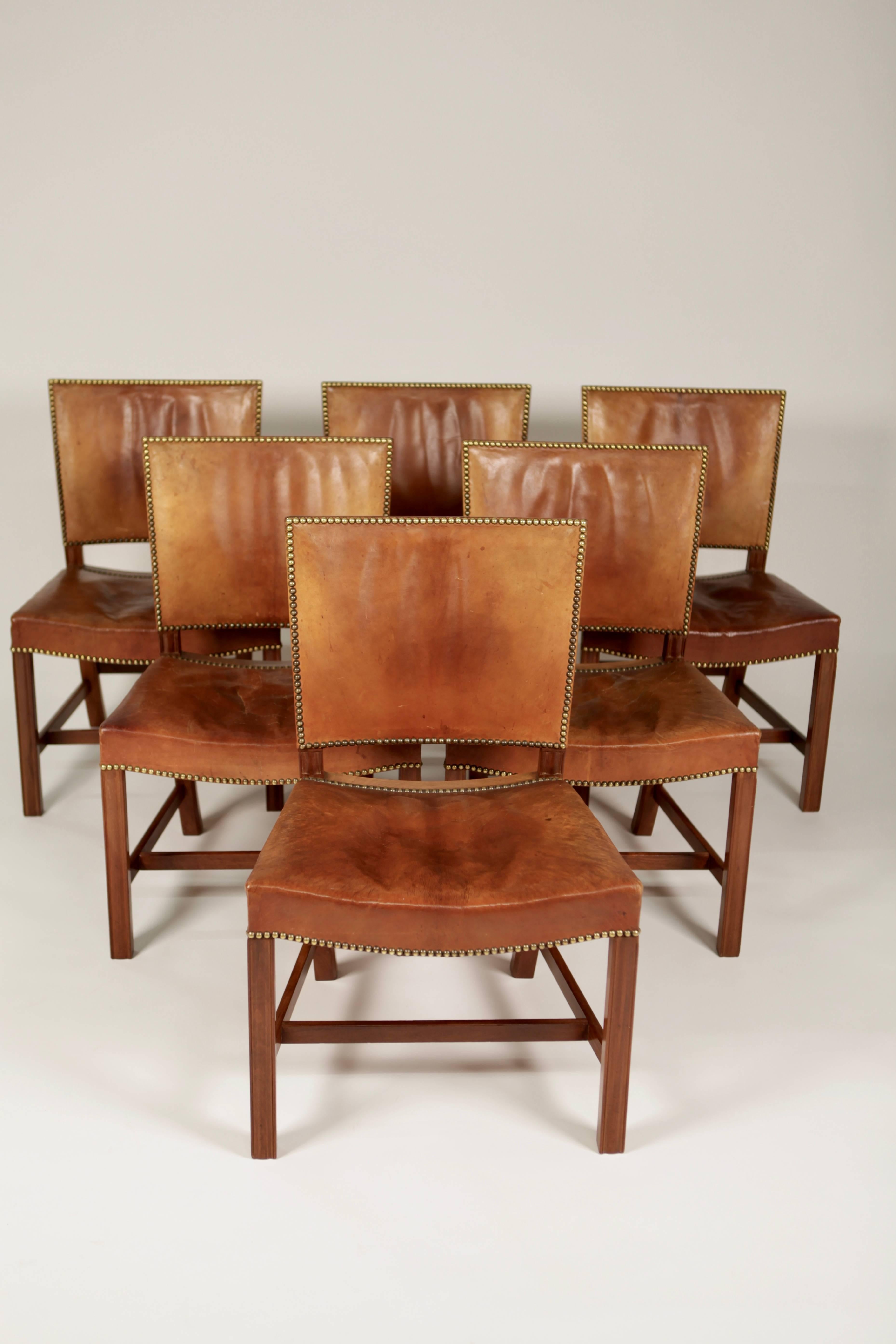 Kaare Klint, Set of Six 'Barcelona' Dining Chairs, Model 3758 1