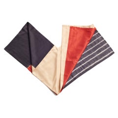 Kaavi Silk Large Square Scarf Hand Crafted By Artisans in  Red Black Gold