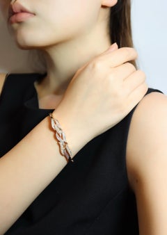 Pulsera Kabana de oro de 14 quilates con diamantes y madreperla