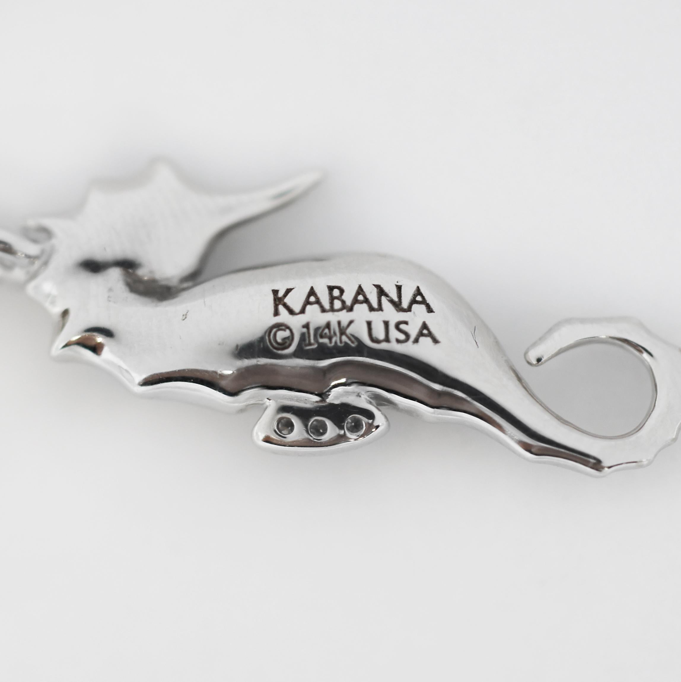 Kabana 14K Mother of Pearl Inlay Seahorse Pendant by Na Hoku 1