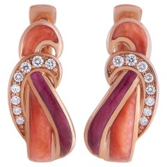 Kabana 14K Rose Gold 0.15 Ct Diamond and Spiny Earrings