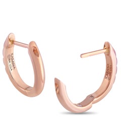 Kabana 14K Rose Gold Diamond and Mother of Pearl Hoop Earrings