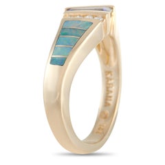 Kabana 14K Yellow Gold 0.07 Ct Diamond, Tanzanite, and Inlaid Opal Ring