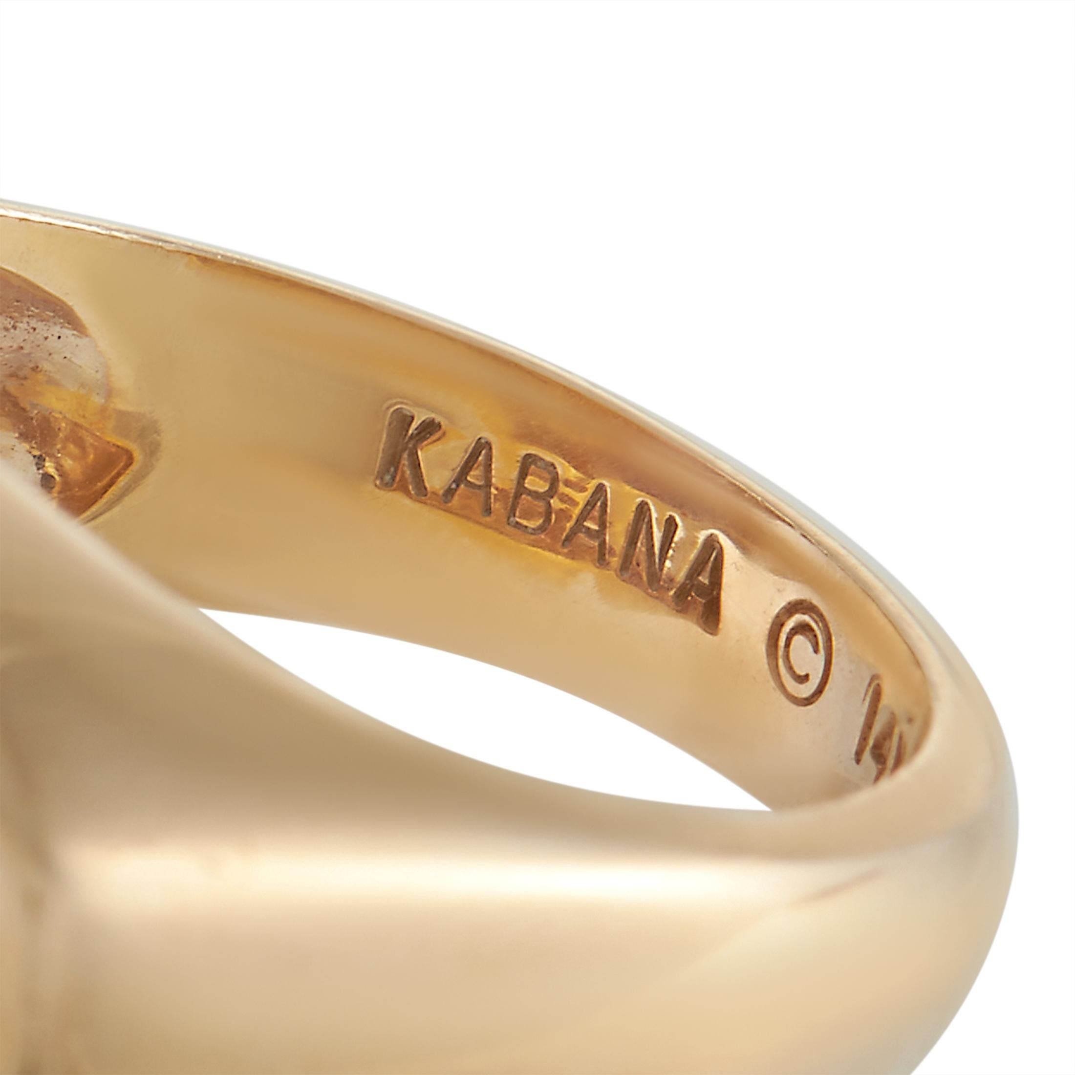 Mixed Cut Kabana 14K Yellow Gold 0.17 Ct Diamond, Garnet, and Inlaid Opal Ring