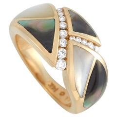 Kabana 14K Yellow Gold 0.23 Ct Diamond and Mother of Pearl Ring