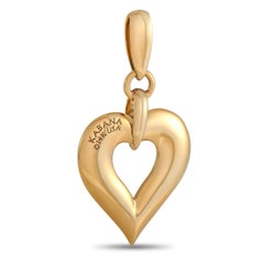 Kabana 14K Yellow Gold 0.25 Ct Diamond and Mother of Pearl Heart Pendant