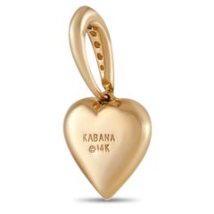 Kabana 14K Yellow Gold 0.26 Ct Diamond and Inlaid Opal Heart Pendant