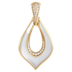 Kabana 14K Yellow Gold 0.26 Ct Diamond and Mother of Pearl Pendant
